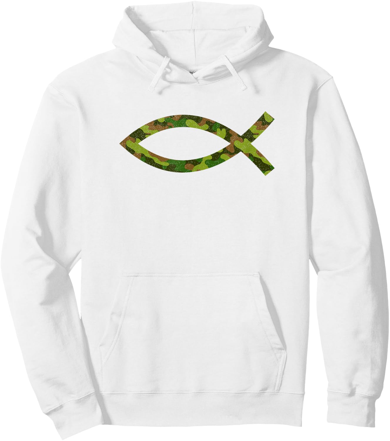 Jesus Christ Fish Camouflage Religious Christian Hoodie - Hoodie | White
