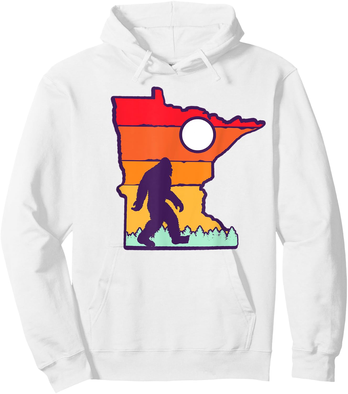 Minnesota Vintage Outdoor Bigfoot State Sasquatch Team Retro Hoodie - Hoodie | White