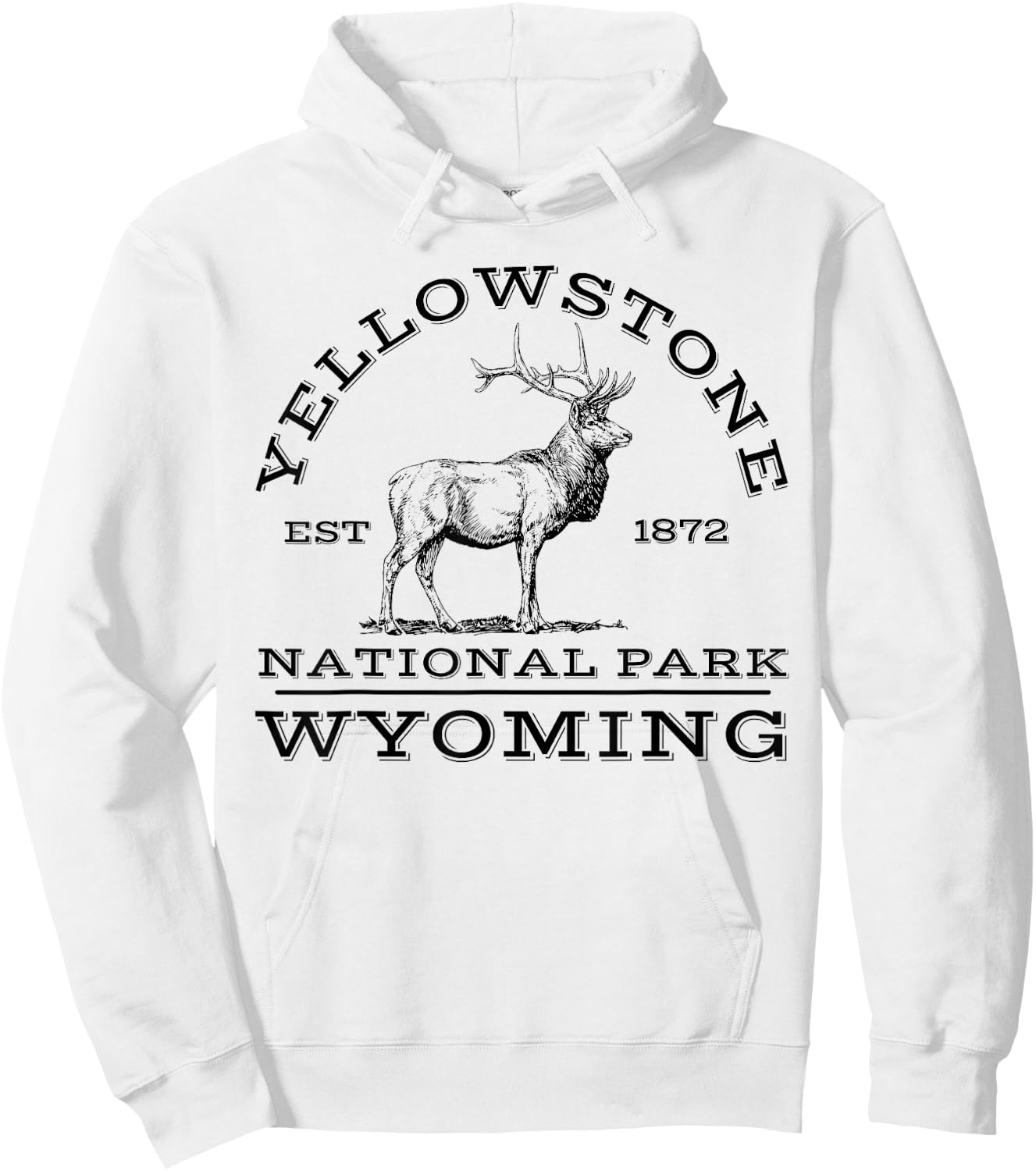 Yellowstone National Park Elk Wyoming Hike Outdoors Hoodie - Hoodie | White