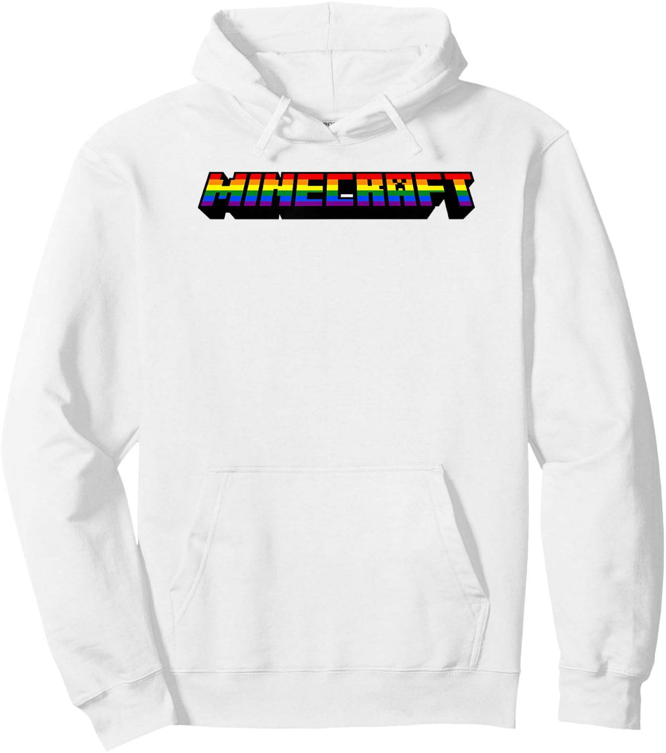 Minecraft Rainbow Logo Hoodie - Hoodie | White