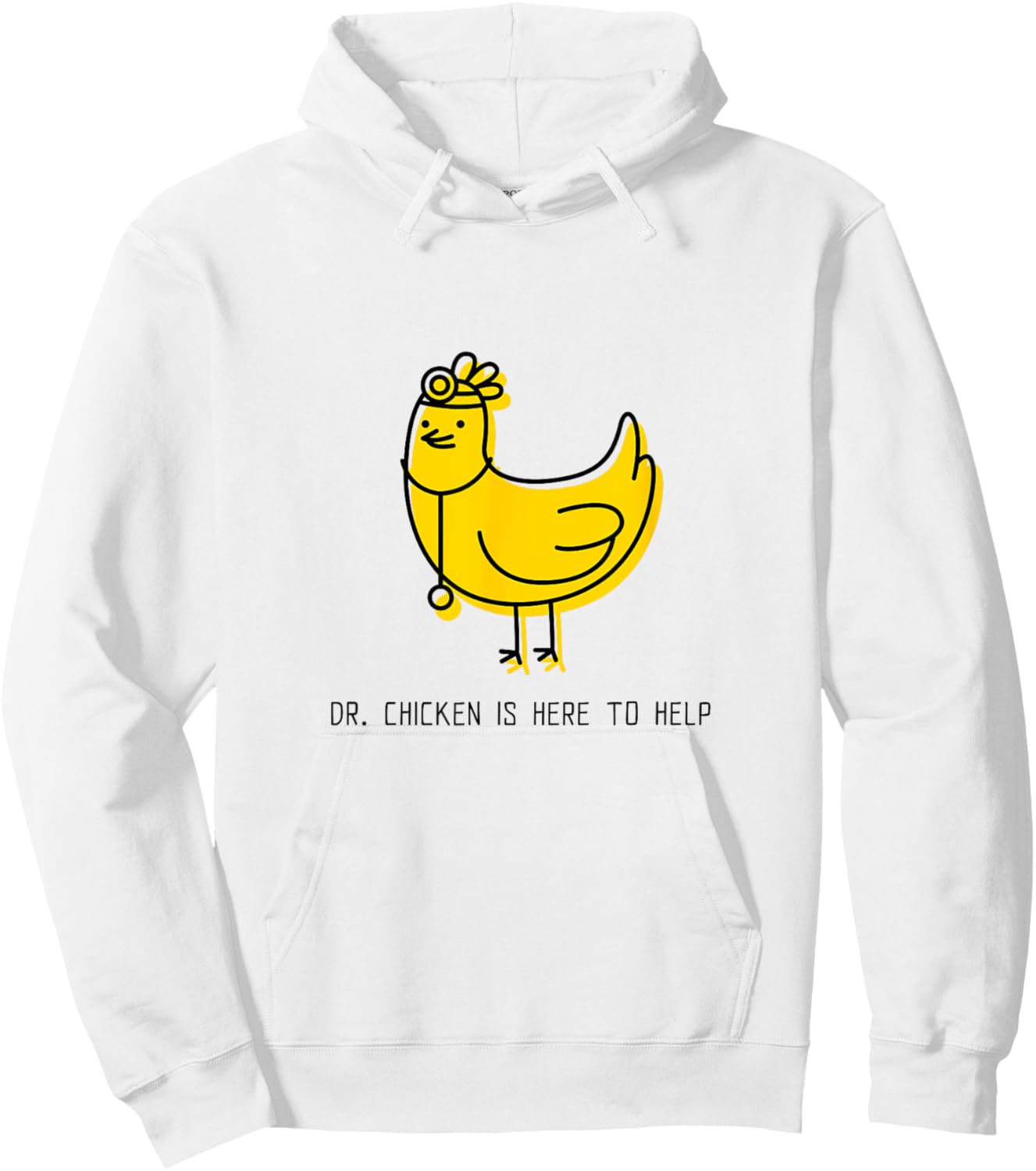 Doctor Chicken is Here to Help Print Hoodie - Hoodie | White