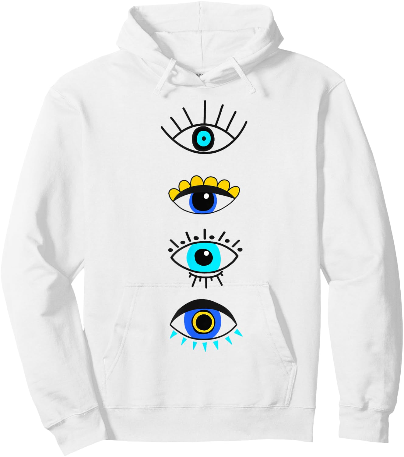 Evil Eye Curse Protection Seeing Eyes Nazar Mati Evil Eye Hoodie - Hoodie | White