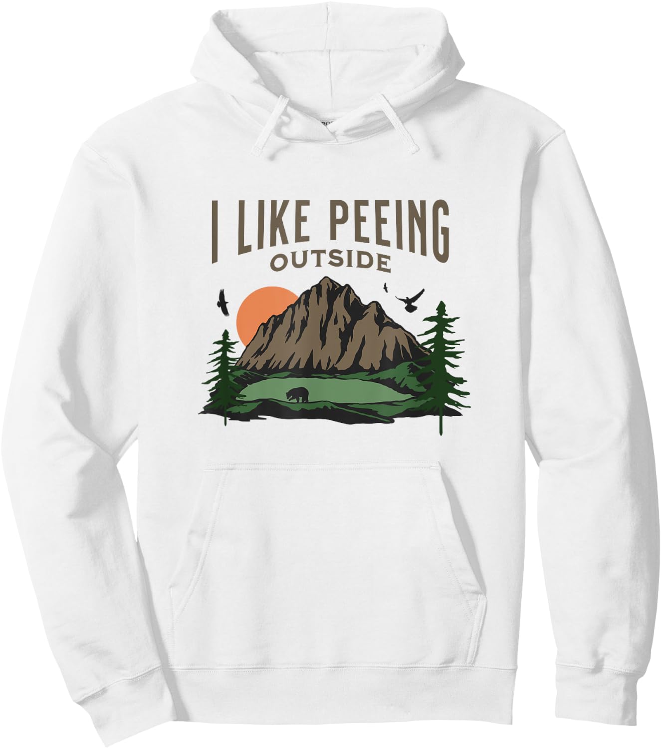 Josh's -Adults Grey Nature Small Classic Fit Crew Collar Short Sleeve Hoodie - Hoodie | White