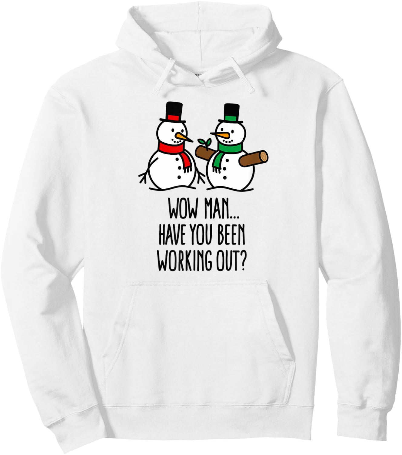 Funny Christmas funny Gym bodybuilding Workout Snowman xmas Hoodie - Hoodie | White