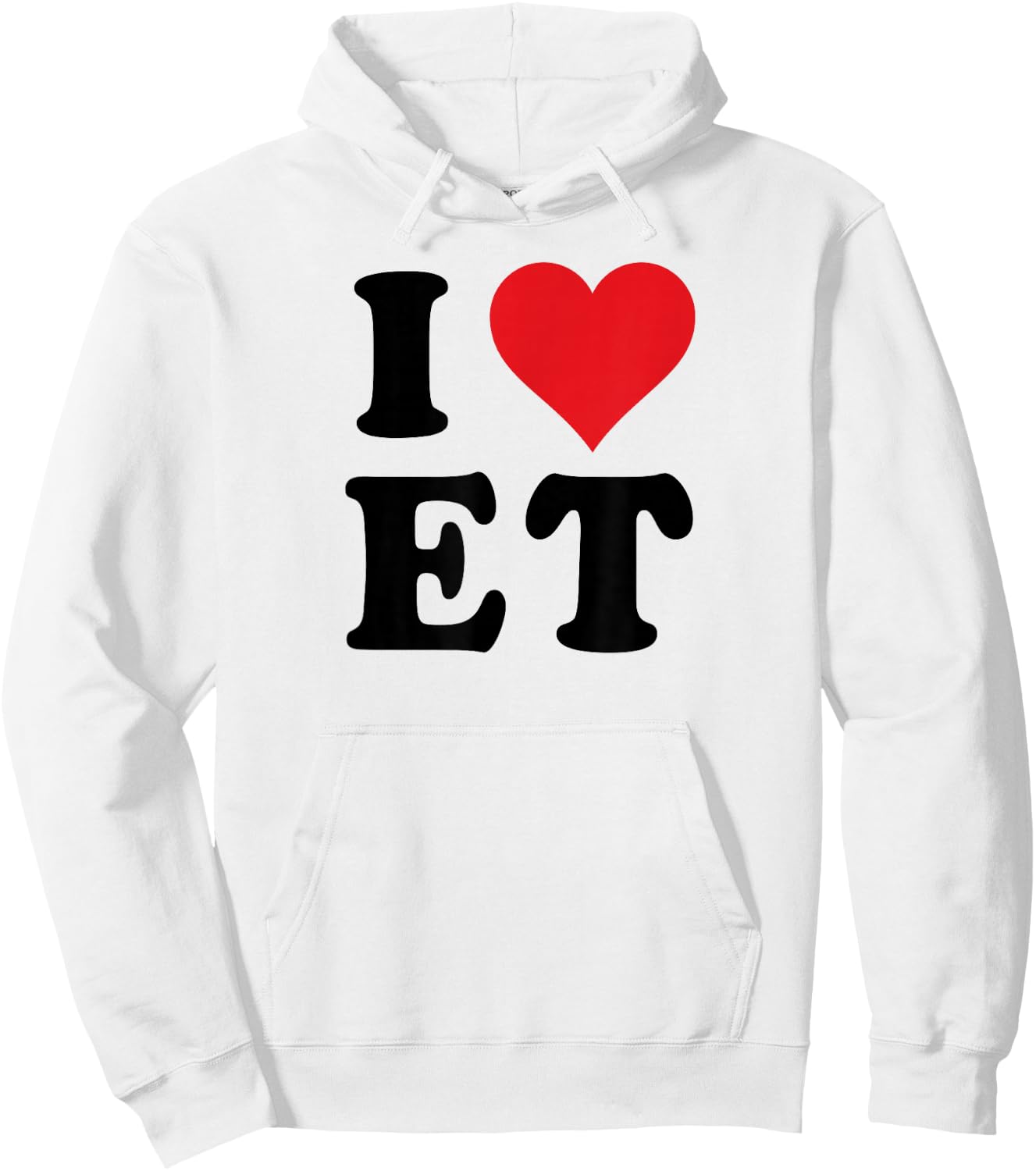 I Heart ET Initials I Love E.T. First And Last Name E T Hoodie - Hoodie | White