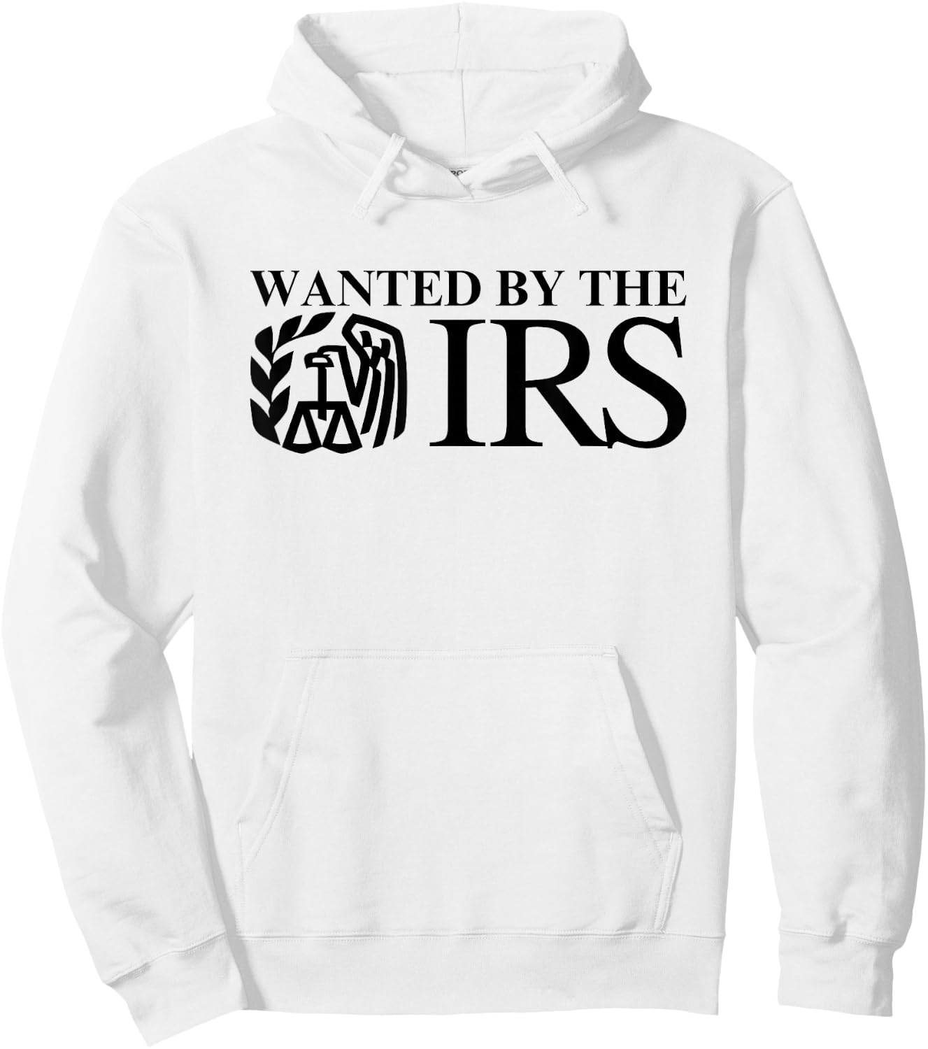 Wanted By The IRS Y2K Satire Accountant Finance Novelty Meme Hoodie - Hoodie | White