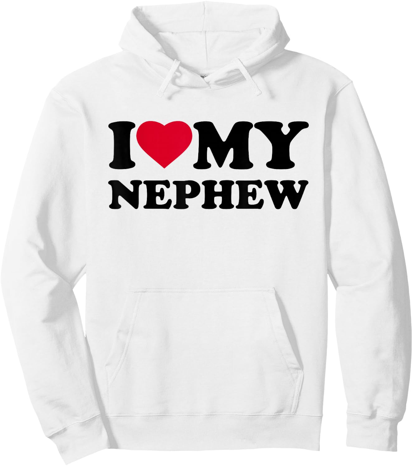 I Love My Nephew Heart Funny Family Hoodie - Hoodie | White