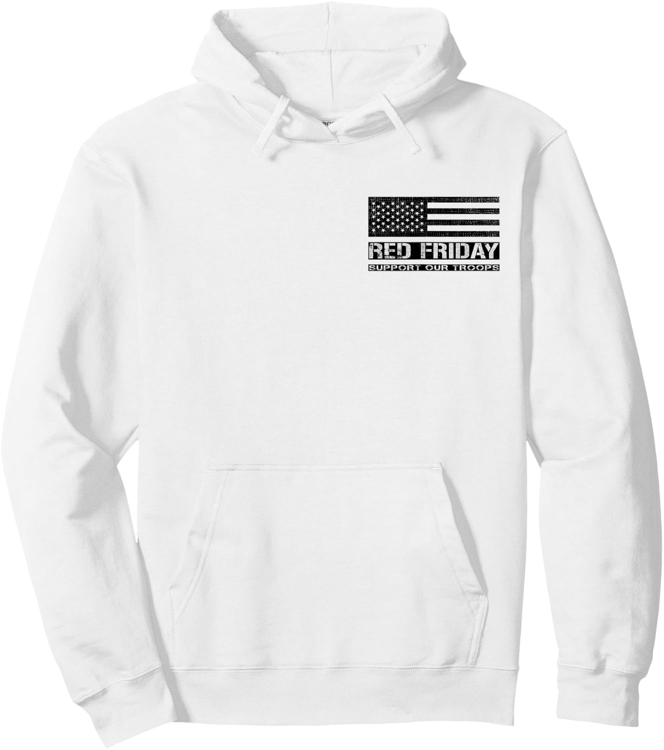 Support Our Troops - Red Friday Military Hoodie - Hoodie | White