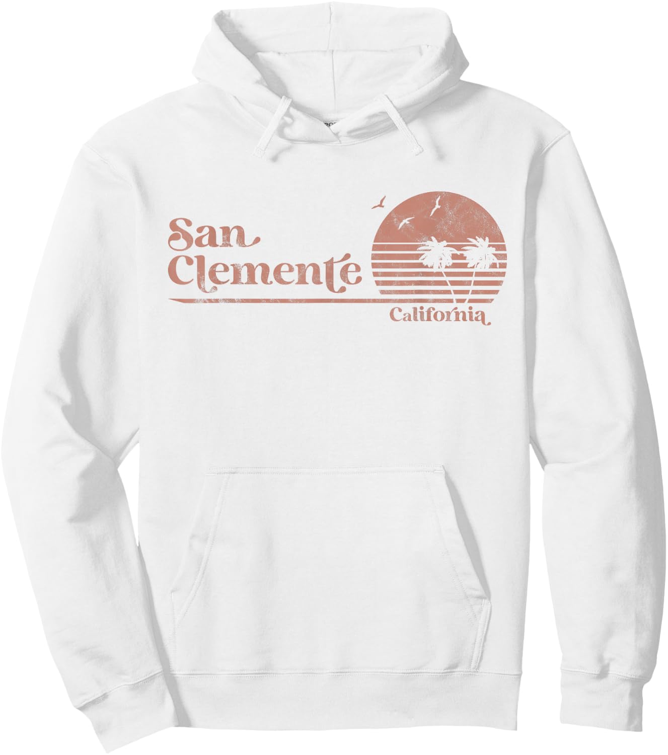 Vintage San Clemente California Palm Trees CA Retro Hoodie - Hoodie | White