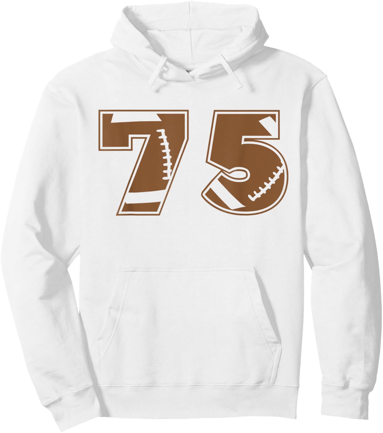 Football 75 Jersey Number Hoodie - Hoodie | White