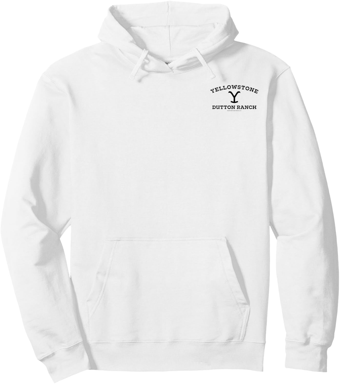 Yellowstone Dutton Ranch Black Pocket Logo Hoodie - Hoodie | White