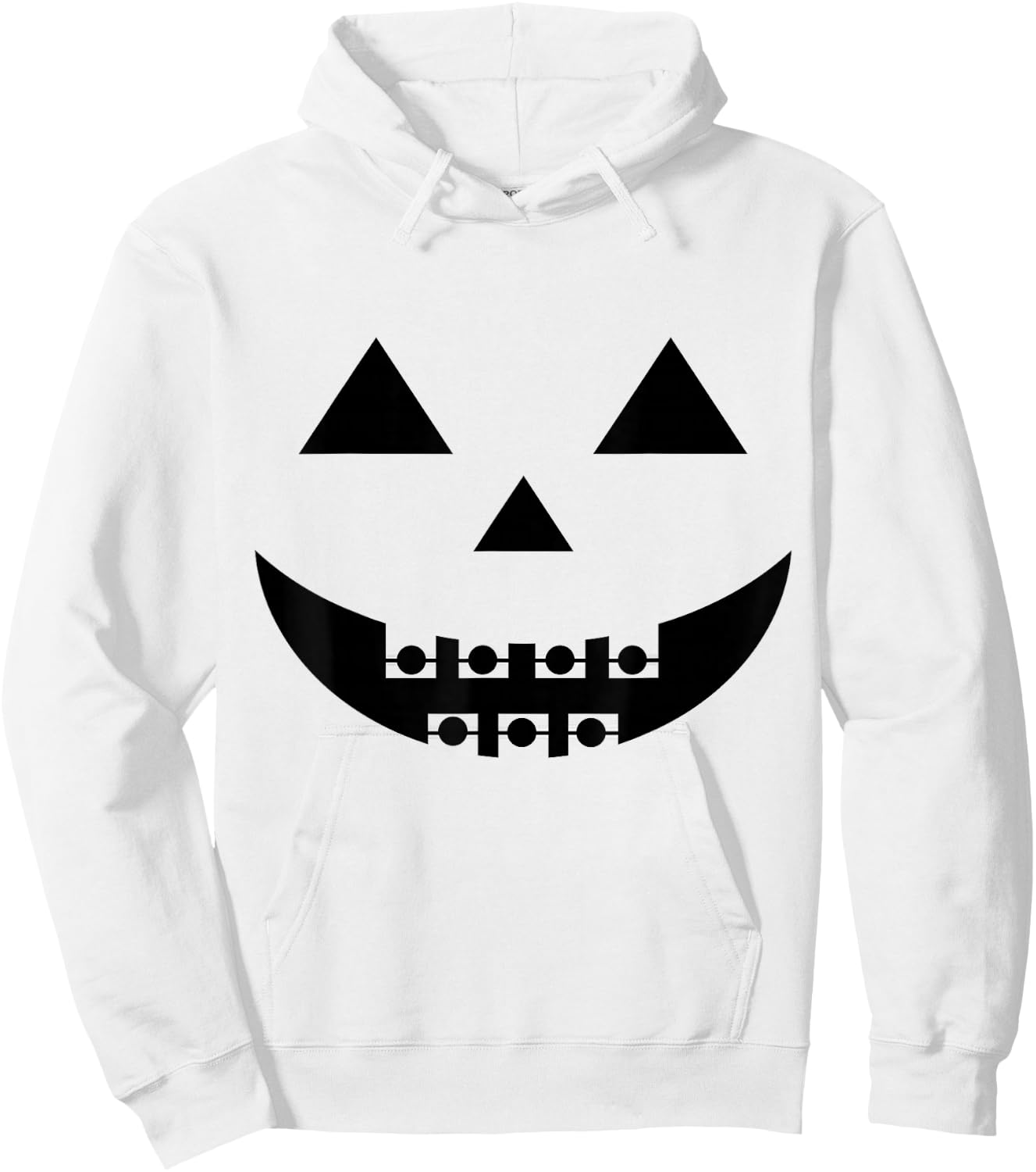 Pumpkin Braces Face for Teens Halloween Jack O Lantern Hoodie - Hoodie | White