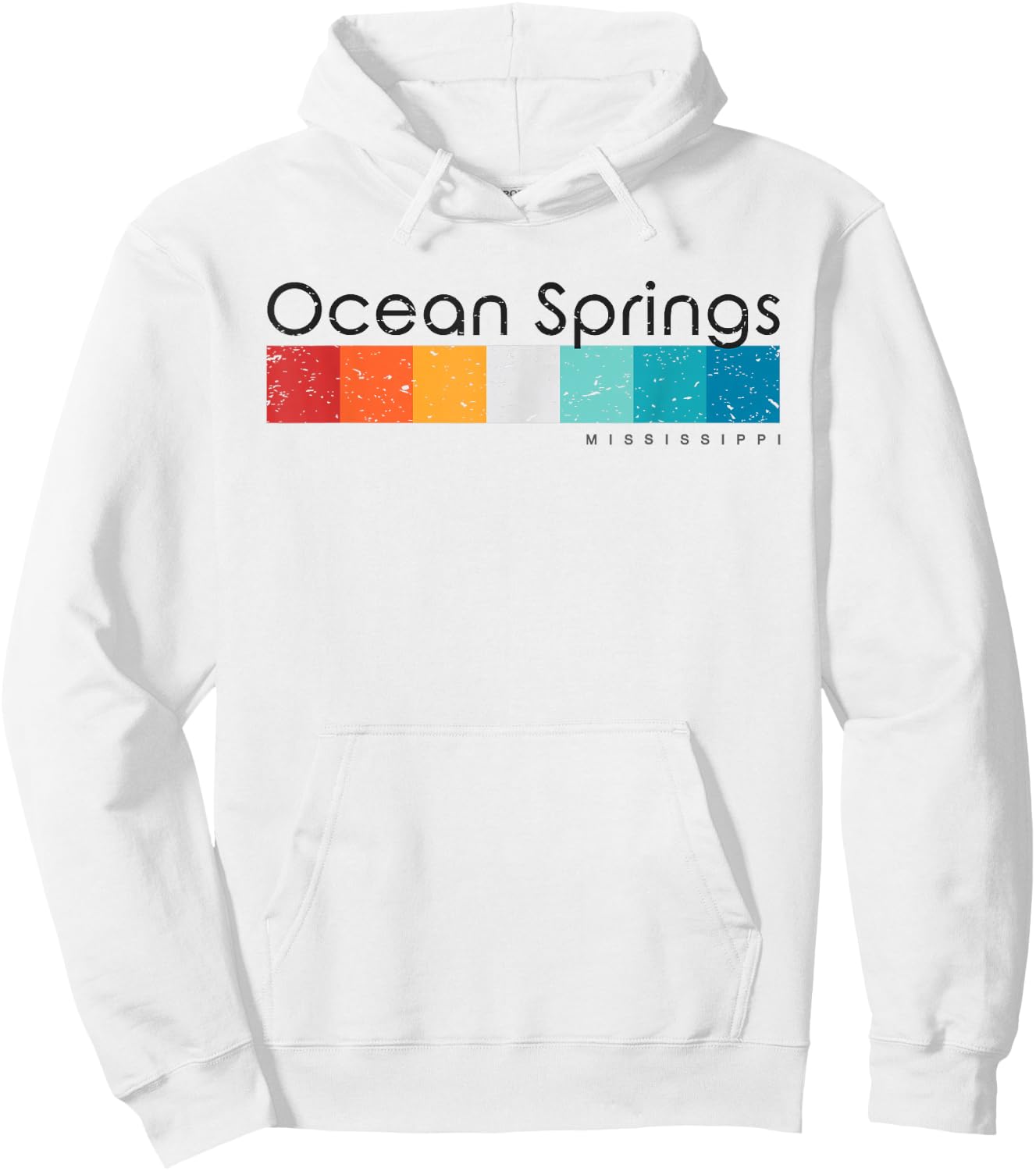 Vintage Ocean Springs Mississippi MS Retro Design Hoodie - Hoodie | White