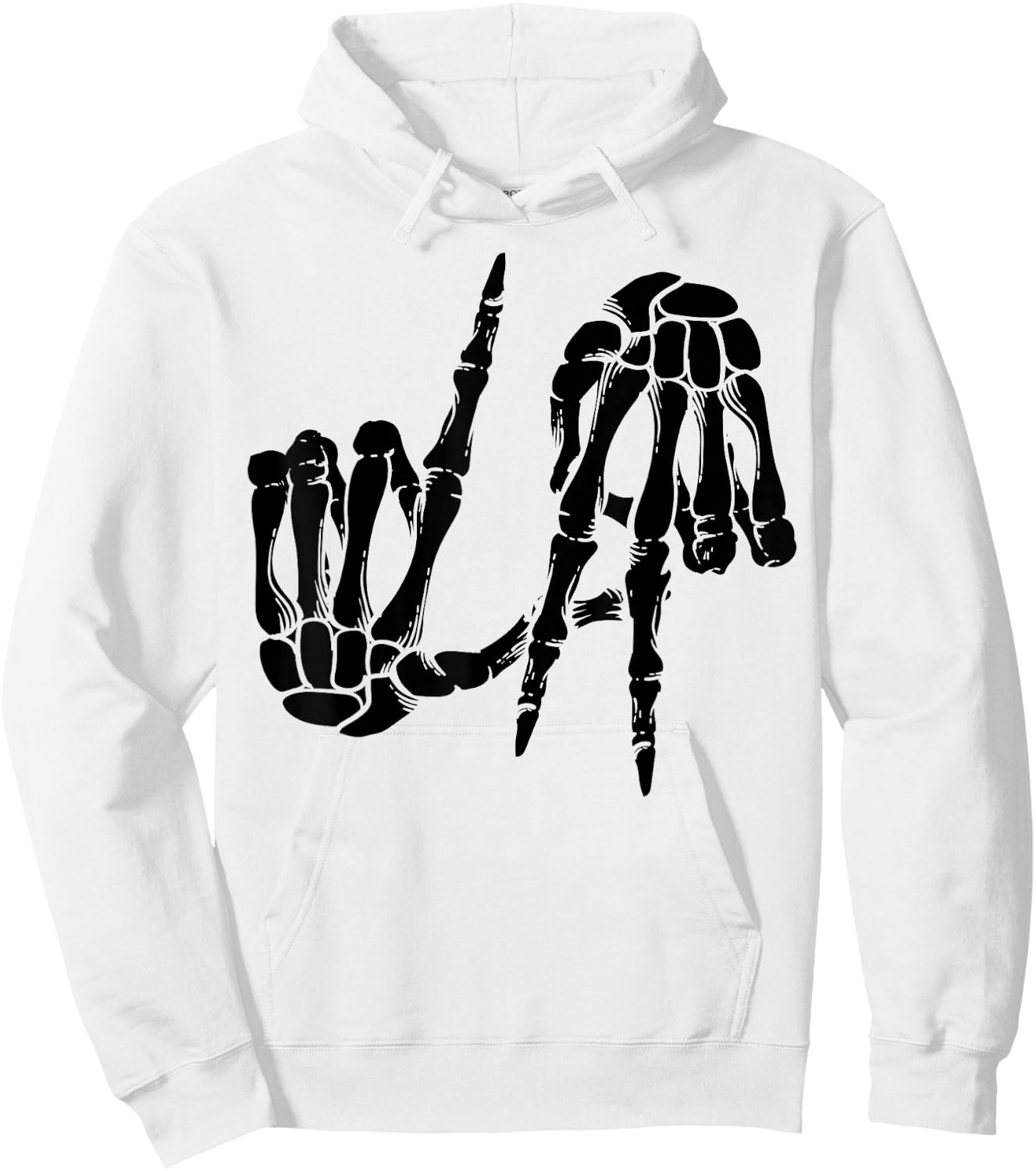 Cute Freaky Los Angeles Hand Sign Skeleton Shirt LA Gift Hoodie - Hoodie | White