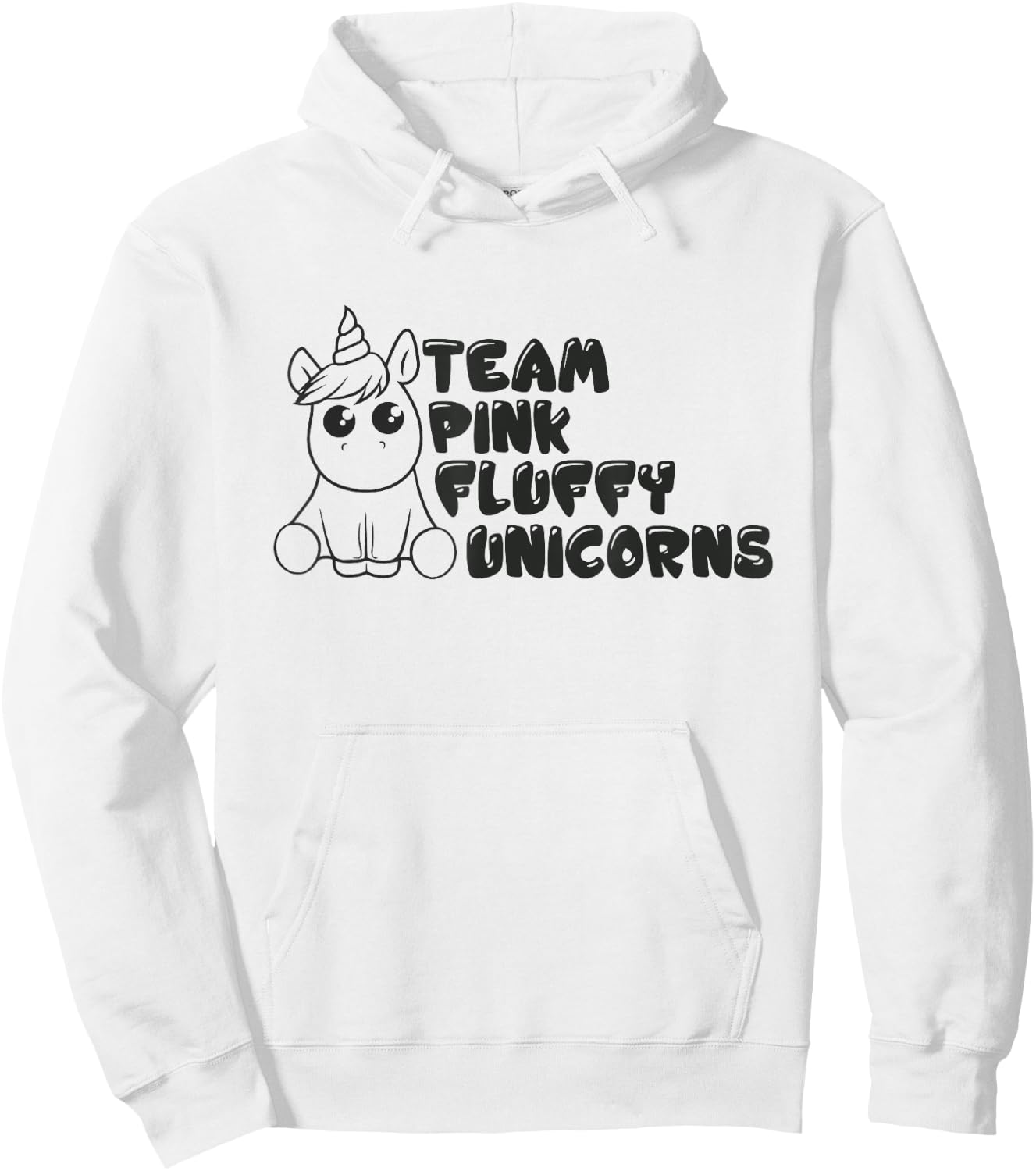 Team Pink Fluffy Unicorn Hoodie - Hoodie | White