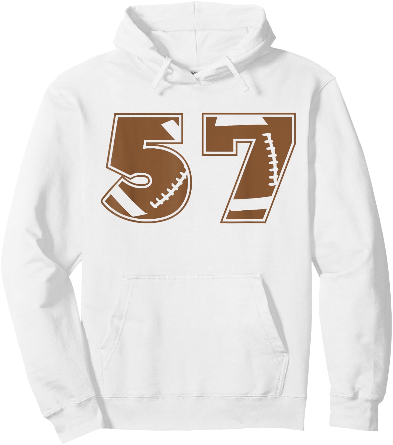 Football 57 Jersey Number Hoodie - Hoodie | White
