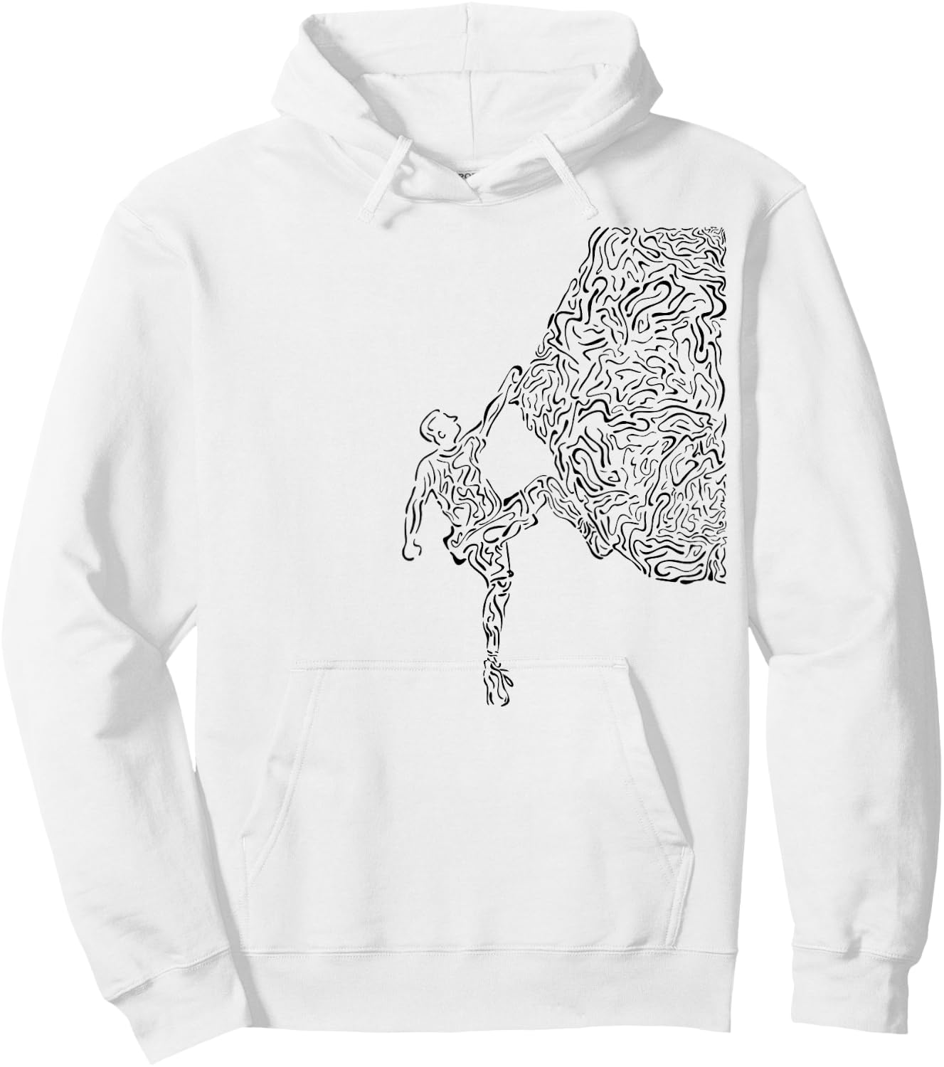 Bouldering Rock Climber Nature Sport Drawing Climbing Hoodie - Hoodie | White