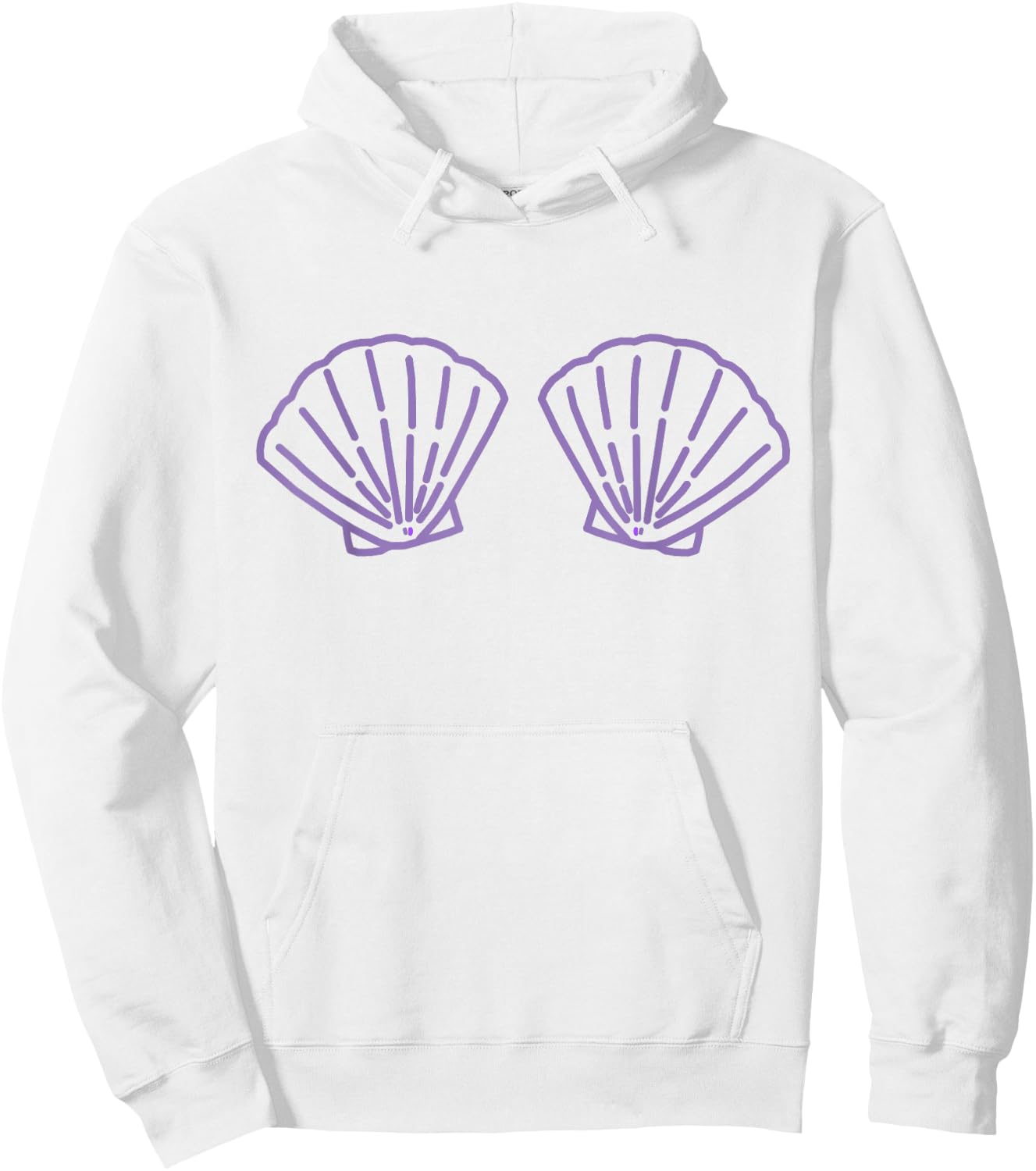 Two Mermaid Shell Bra Mermaid Bra Bikini Costume Hoodie - Hoodie | White