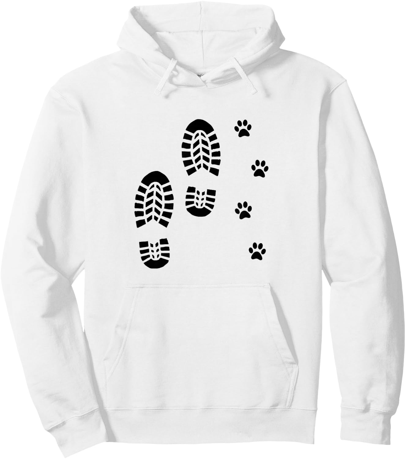 Dog and Man Hiking Dog Hiker People That Hike with Dogs Paw Hoodie - Hoodie | White