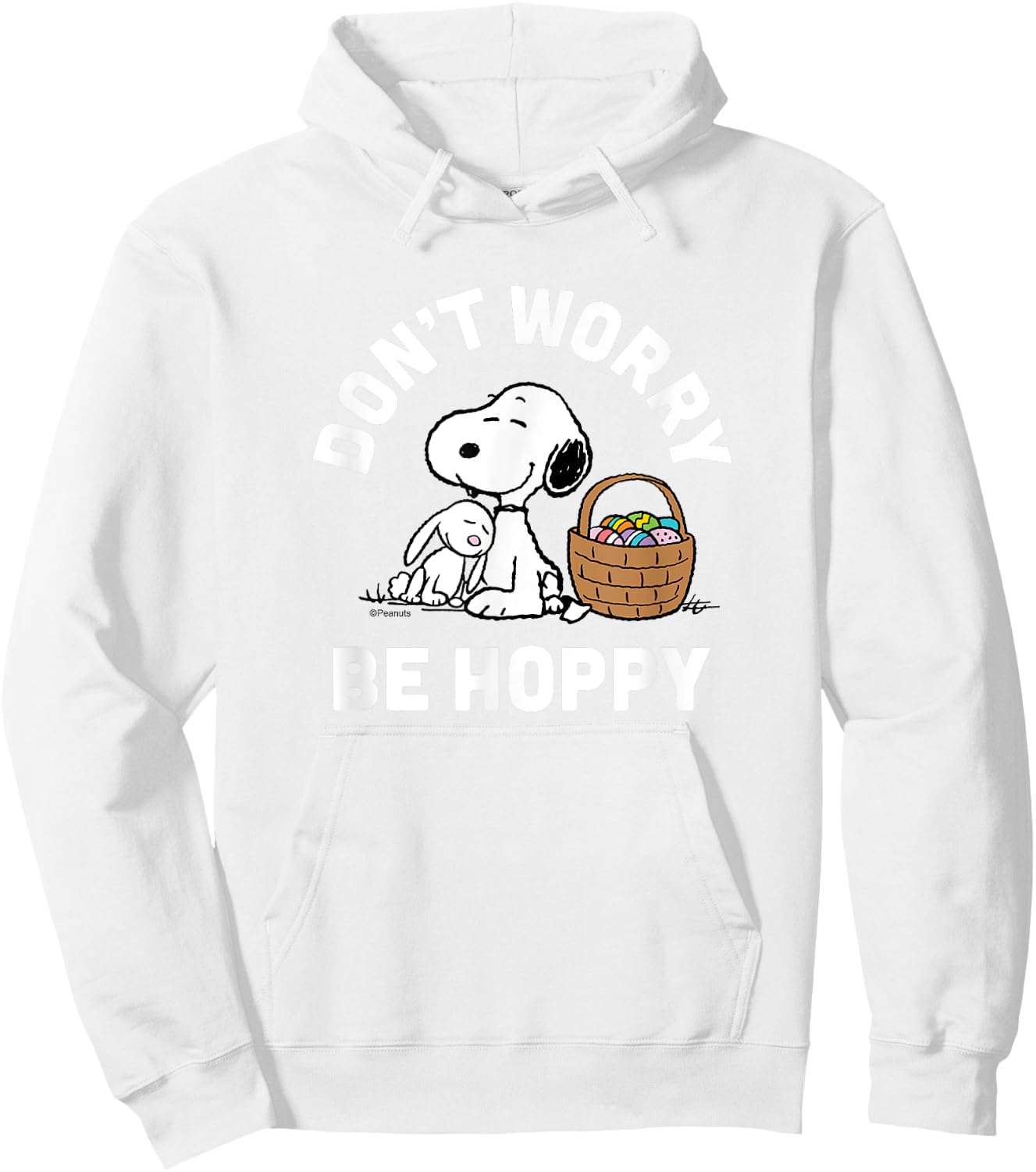 Peanuts - Snoopy Easter Rabbit Don't Worry Be Hoppy Hoodie - Hoodie | White