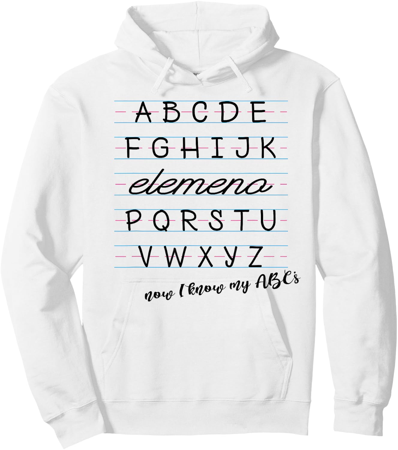 ABC Elemeno Shirt Alphabet Kindergarten Preschool Teacher Hoodie - Hoodie | White