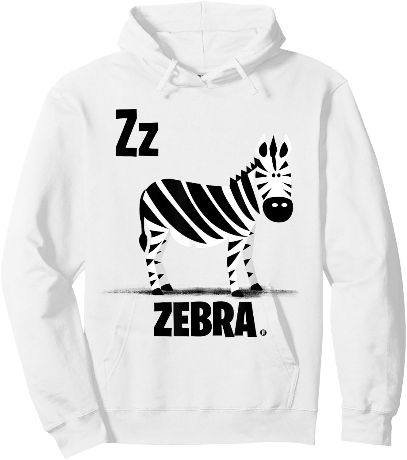 Z is for Zebra - Fun Stylized Zebra Wildlife Design Hoodie - Hoodie | White