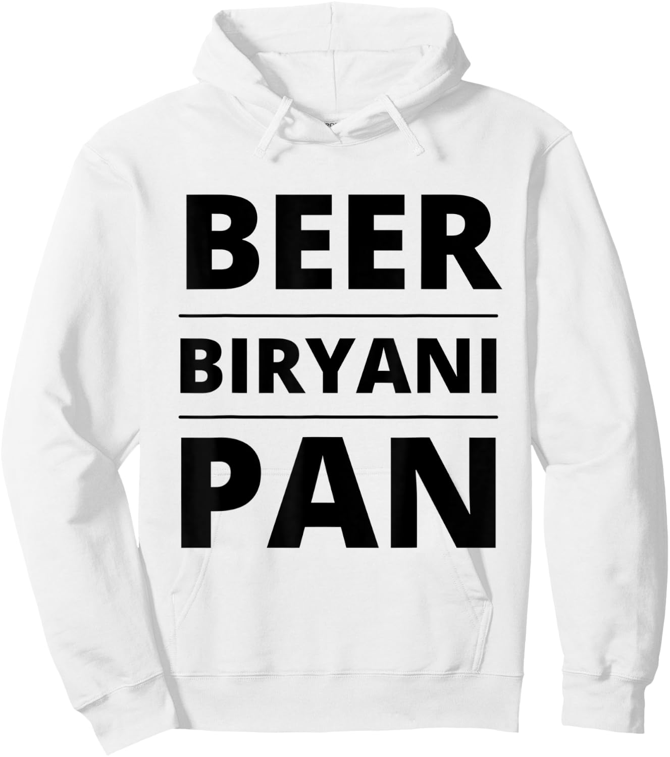 India, Hyderabad Inspired Beer Biryani Pan Fun Food Shirt Hoodie - Hoodie | White
