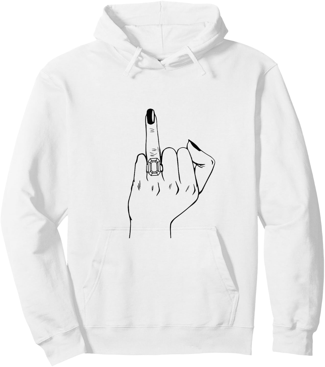Finger Engagement Ring, Wedding Honeymoon Bachelorette Bride Hoodie - Hoodie | White