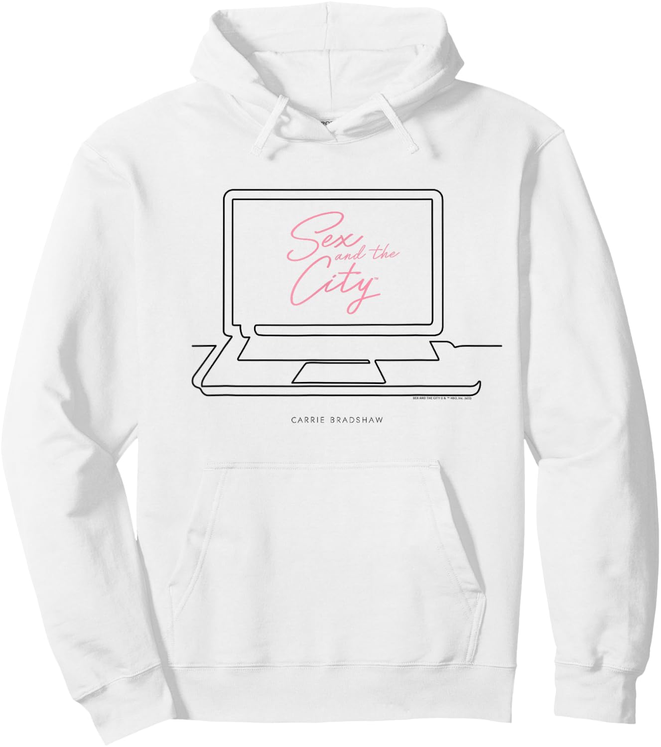Sex and the City Carrie Bradshaw Laptop Design Hoodie - Hoodie | White