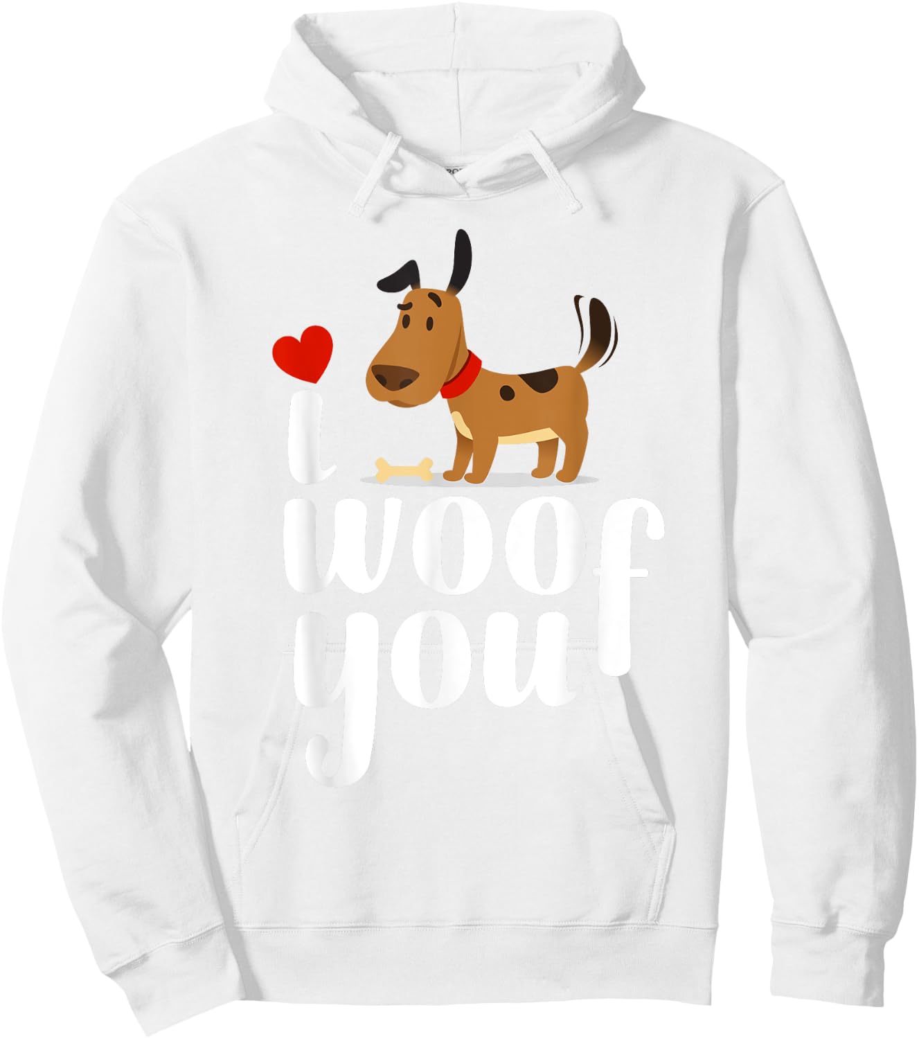 I Woof You Dog Love Valentine Hoodie - Hoodie | White