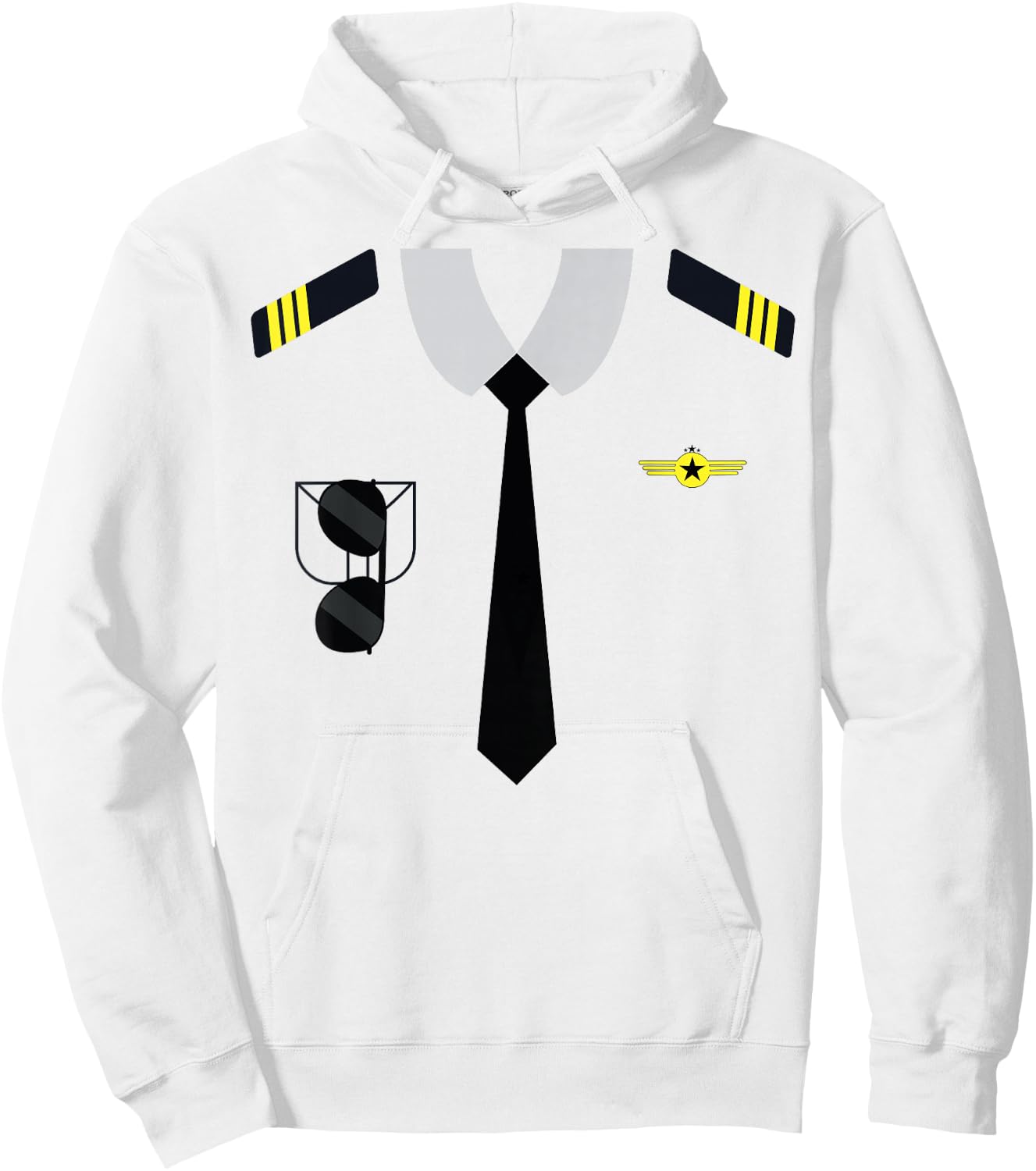 Airplane Pilot Costume Funny Aviation Uniform Men Boy Girl Hoodie - Hoodie | White