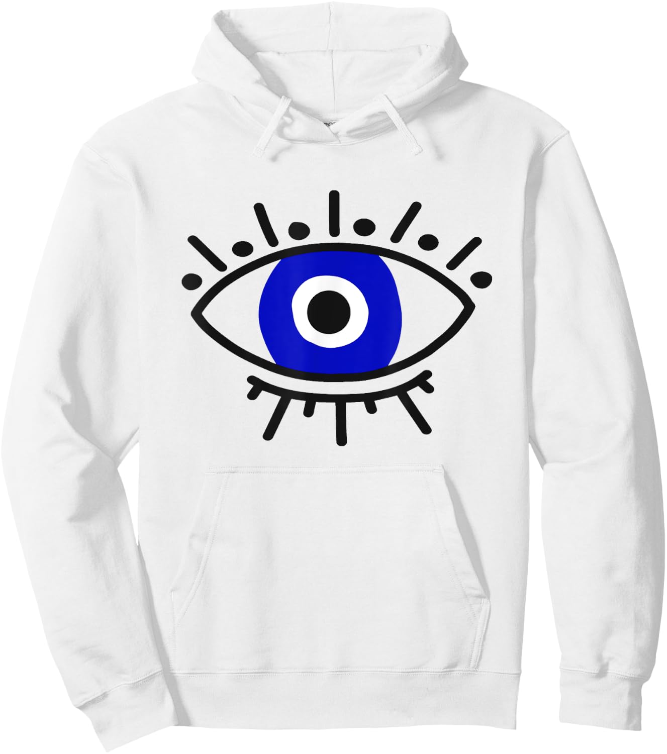 Evil Eye Curse Protection Hand of Hamsa Seeing Eyes Evil Eye Hoodie - Hoodie | White