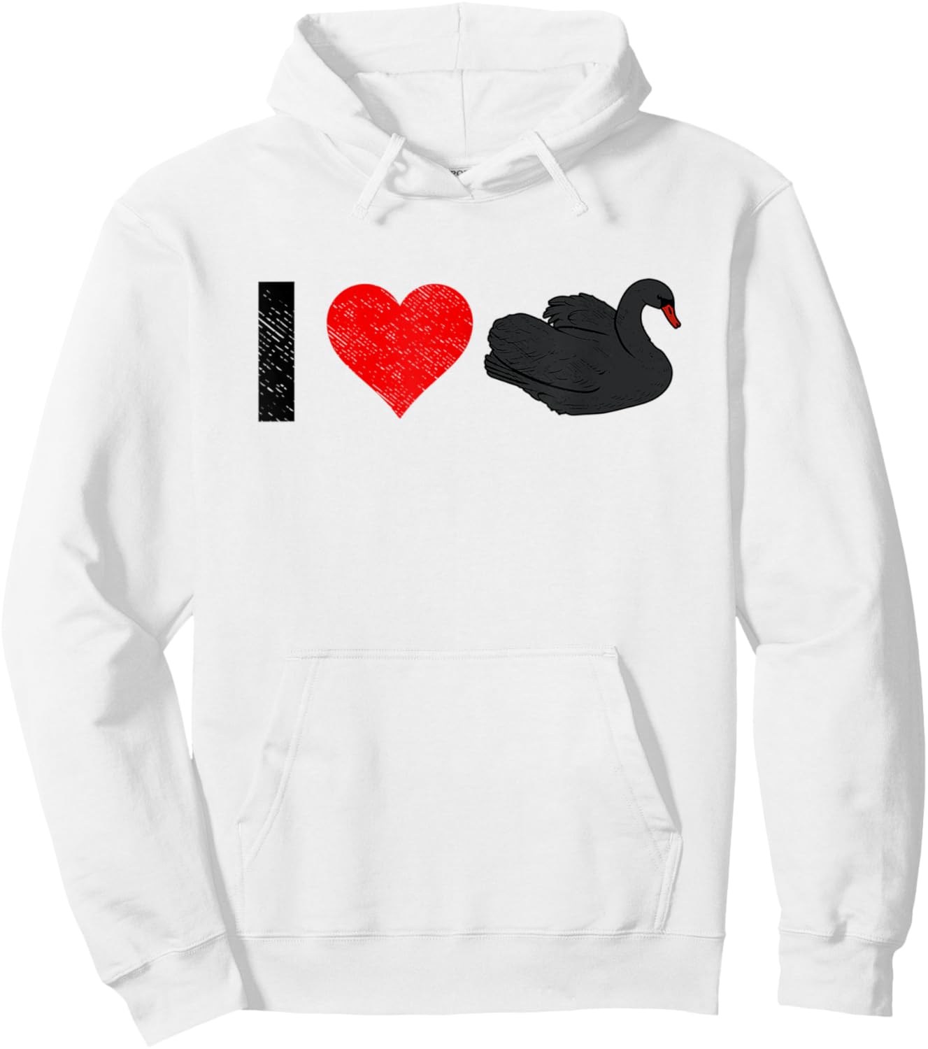 I Love Swans Swan Bird Lover Black Feathers Hoodie - Hoodie | White