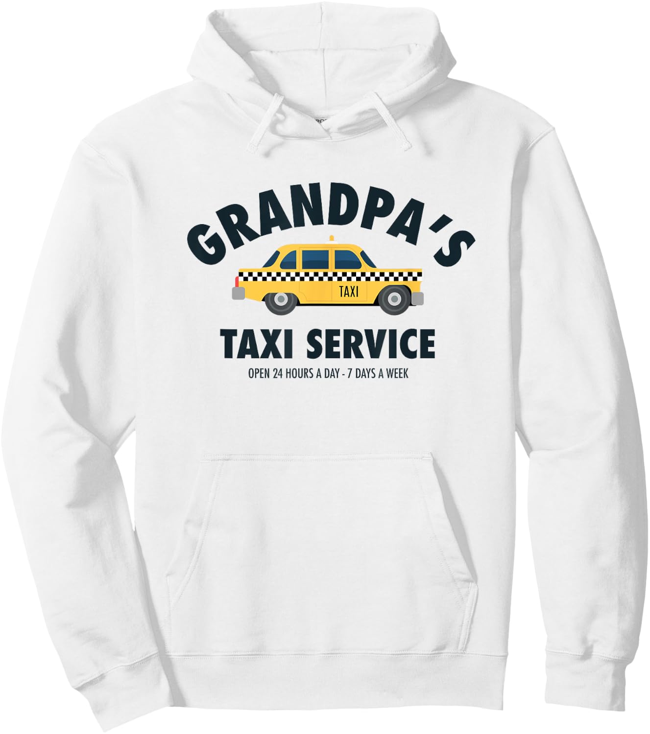 Grandpa's Taxi Service Funny Grandparent Gift from Kids Hoodie - Hoodie | White