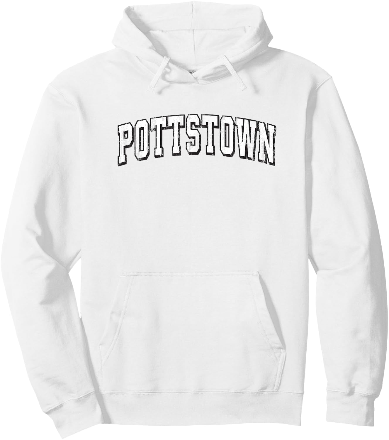 Pottstown Pennsylvania Vintage Athletic Sports B&W Print Hoodie - Hoodie | White