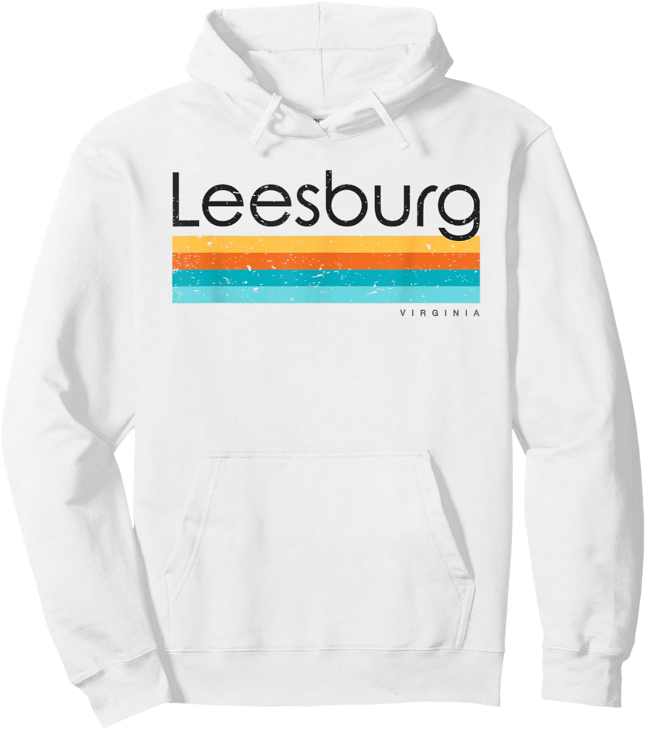 Vintage Leesburg Virginia VA Retro Design Hoodie - Hoodie | White
