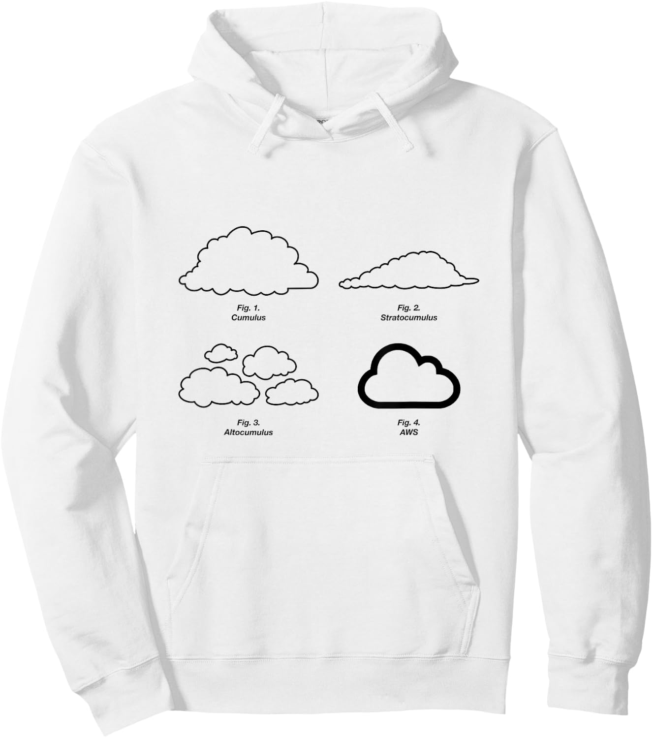 Types of Clouds Diagram - Cloud Server, AWS, Science - Funny Hoodie - Hoodie | White