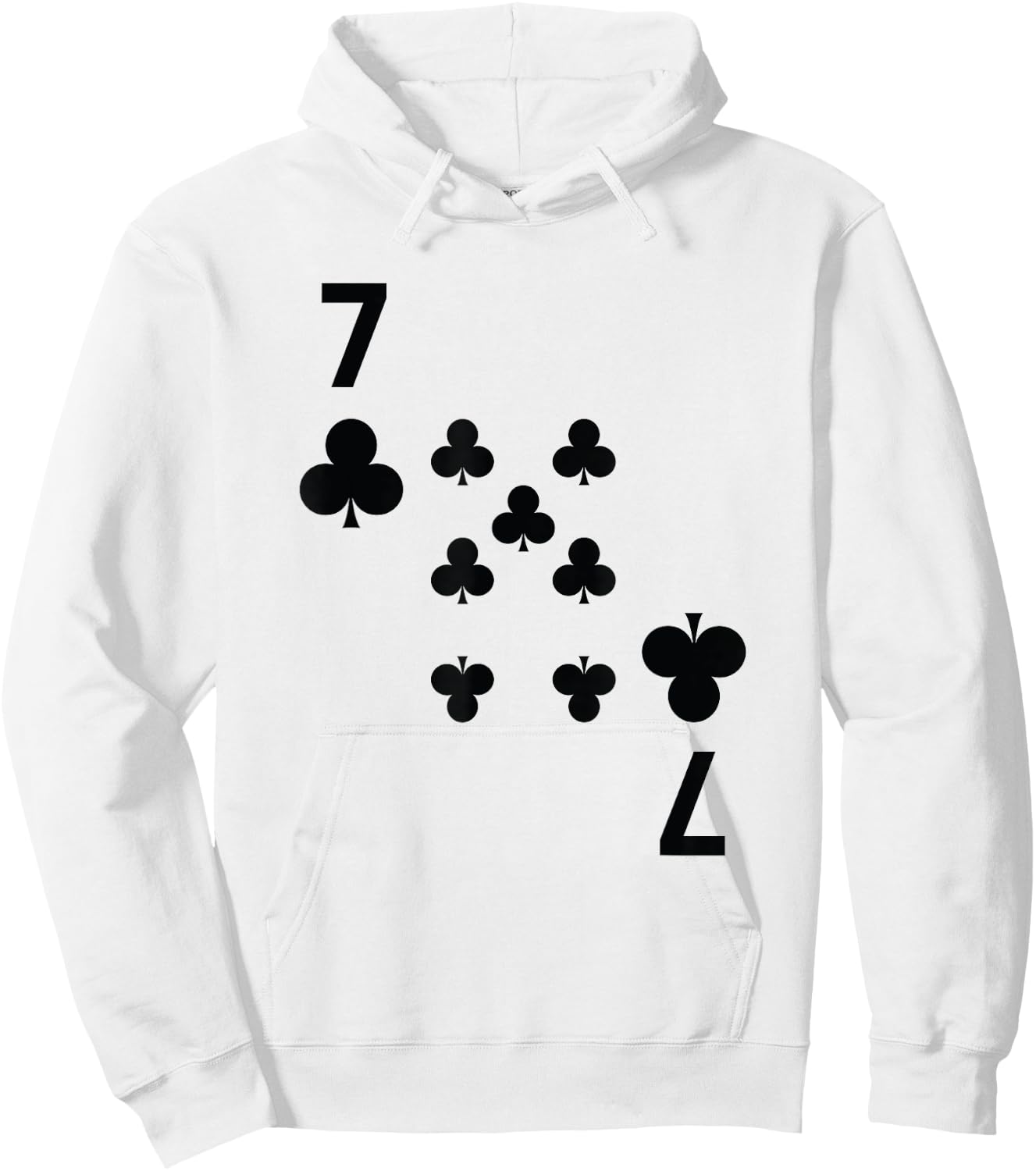 Seven of Clubs poker playing card costume shirt Hoodie - Hoodie | White