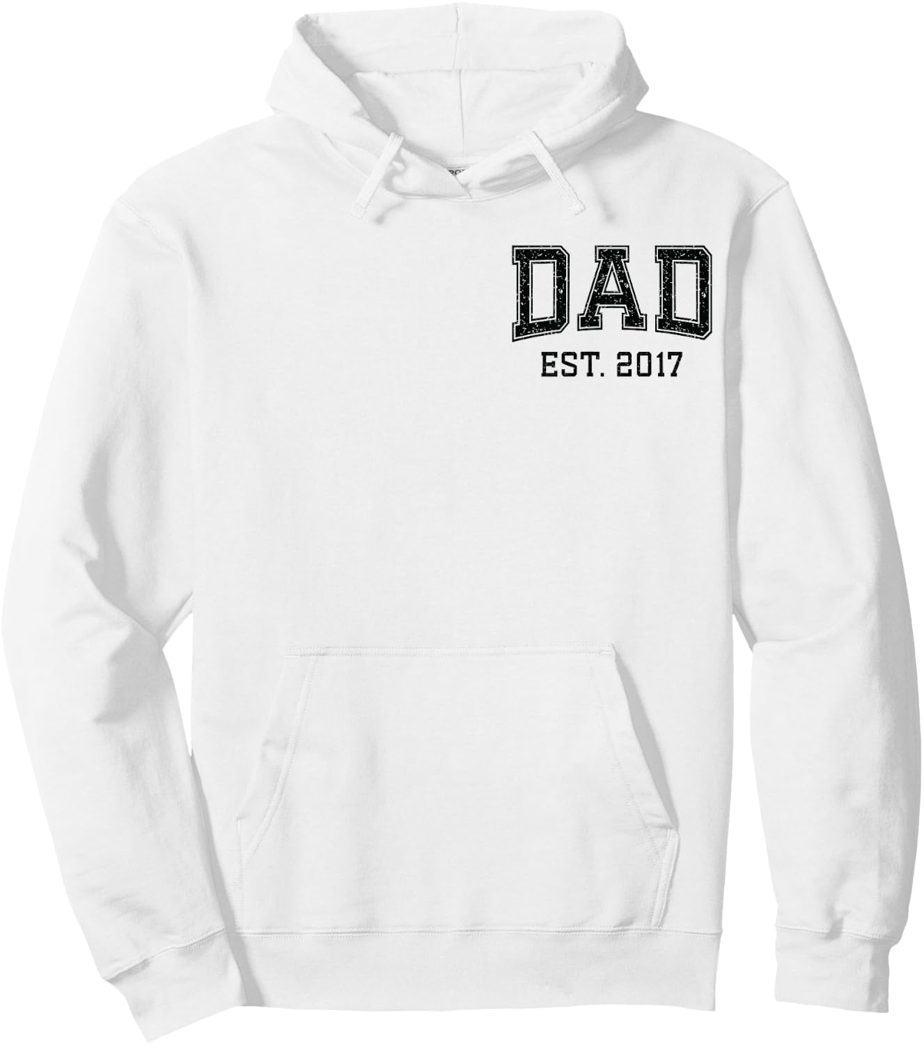 Dad Est 2017 Custom Dad Personalized Husband Father Grandpa Hoodie - Hoodie | White