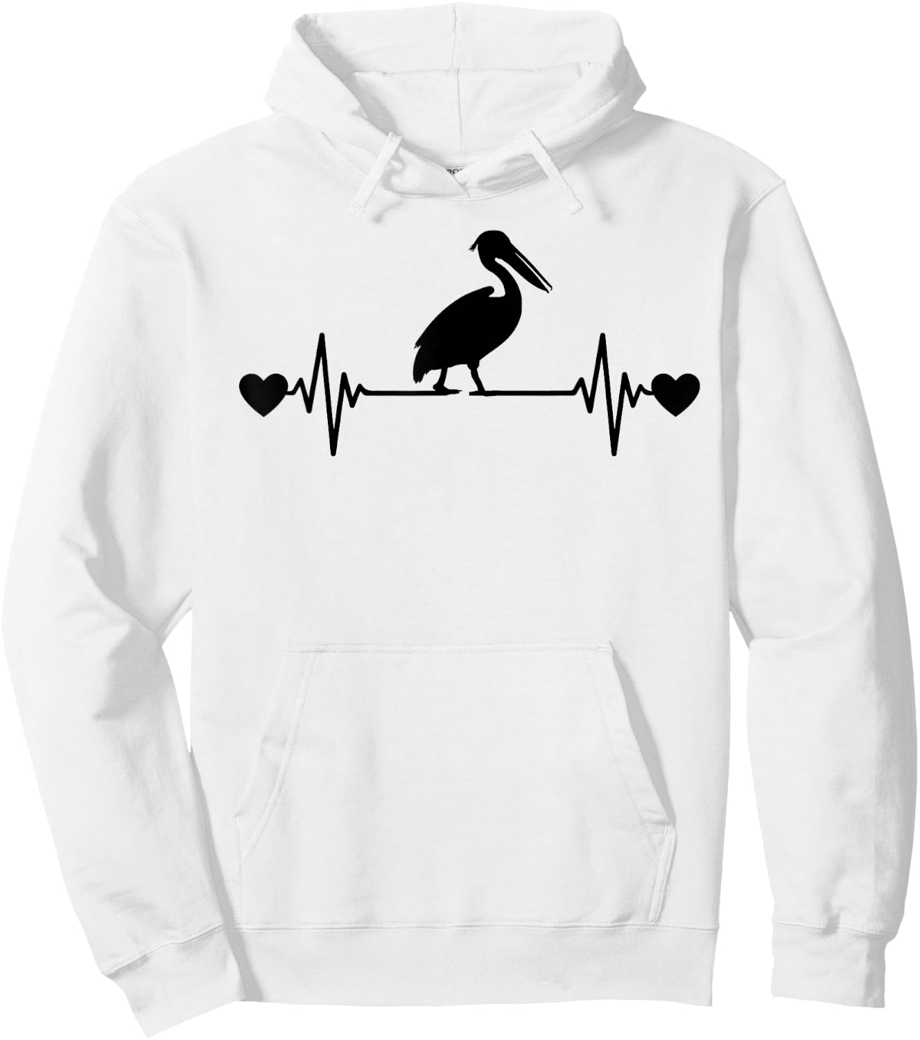 Funny Pelican Lover Men Women Heartbeat Design Pelican Hoodie - Hoodie | White