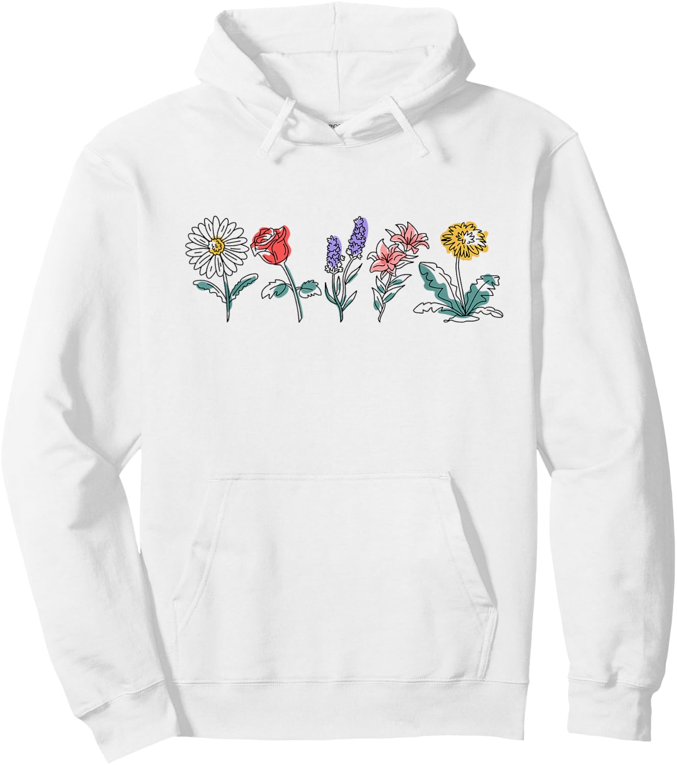 Vintage Inspired Botanical Flower Gardener Naturalist Flower Hoodie - Hoodie | White