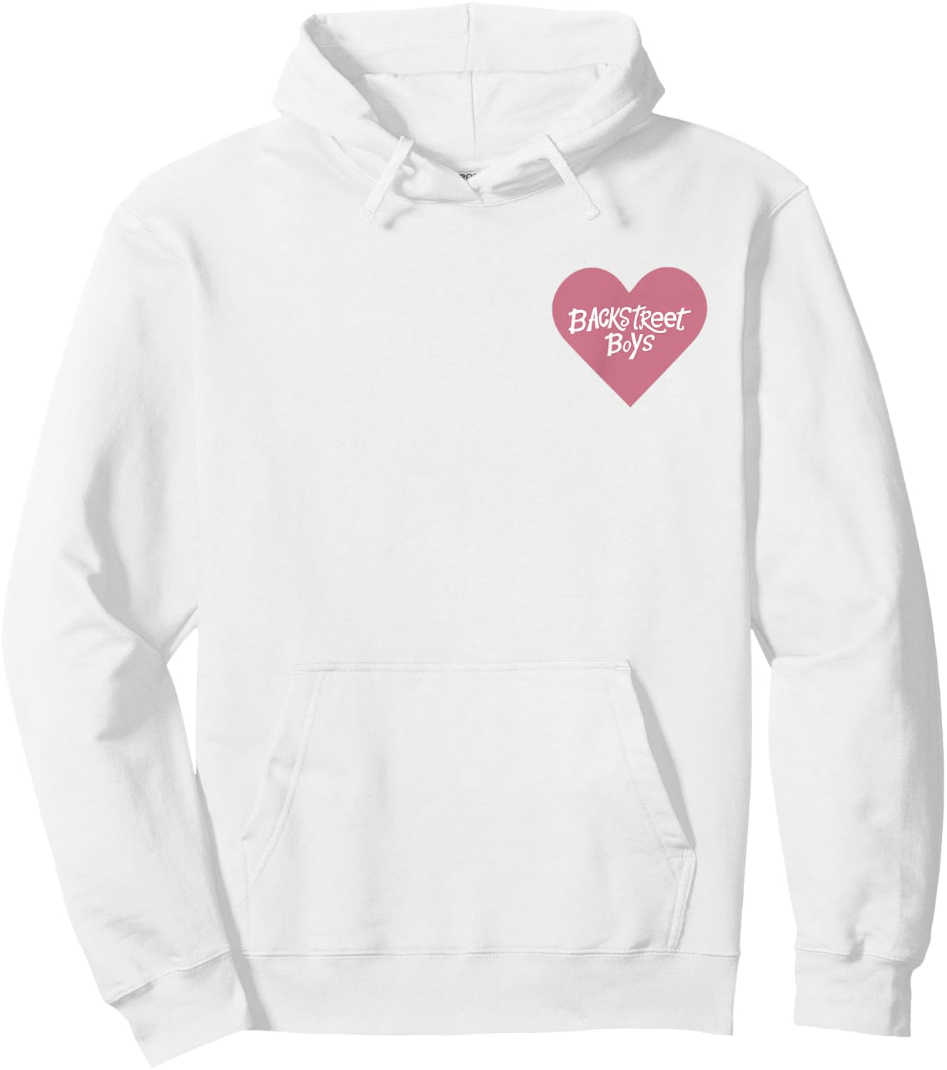 Backstreet Boys – Pink Heart Logo Pocket Hoodie - Hoodie | White