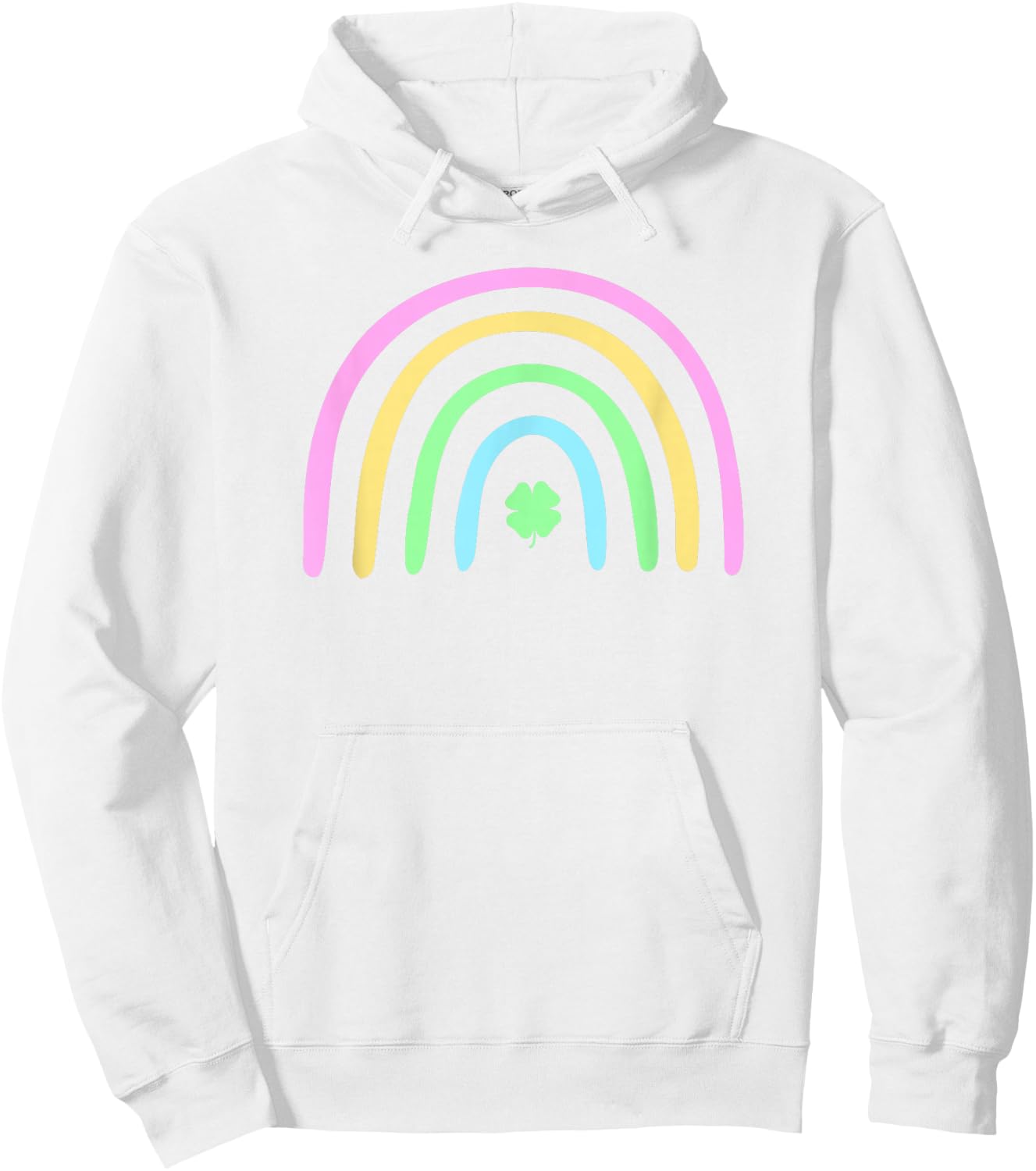 Four Leaf Clover Rainbow St Patrick's Day Hoodie - Hoodie | White