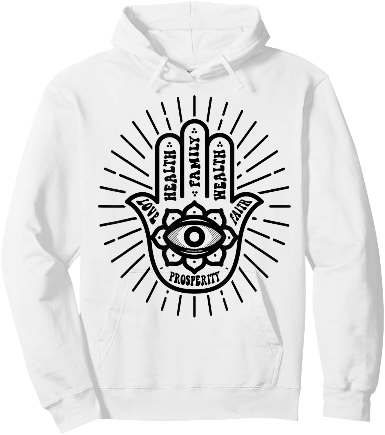 Hamsa Hand Protection Boho Spiritual Aesthetic Hoodie - Hoodie | White