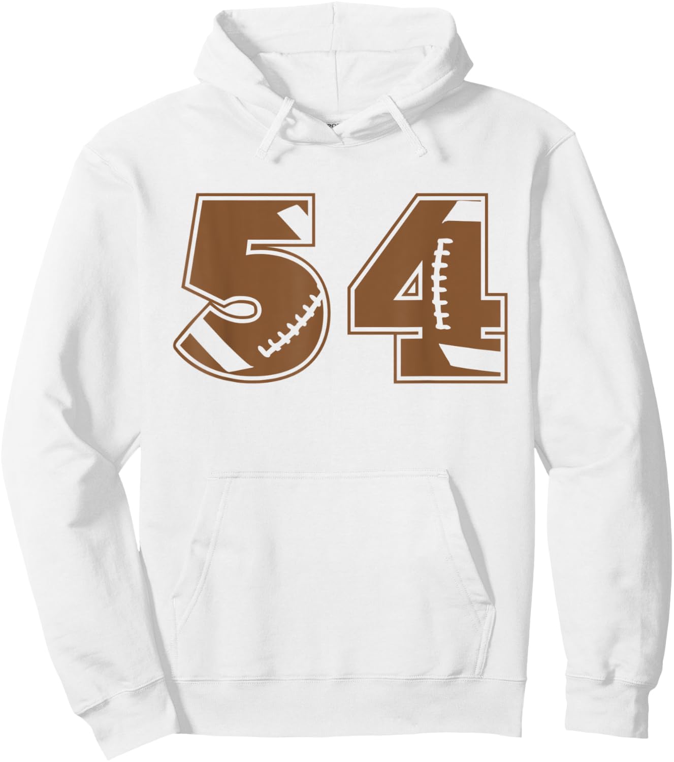Football 54 Jersey Number Hoodie - Hoodie | White