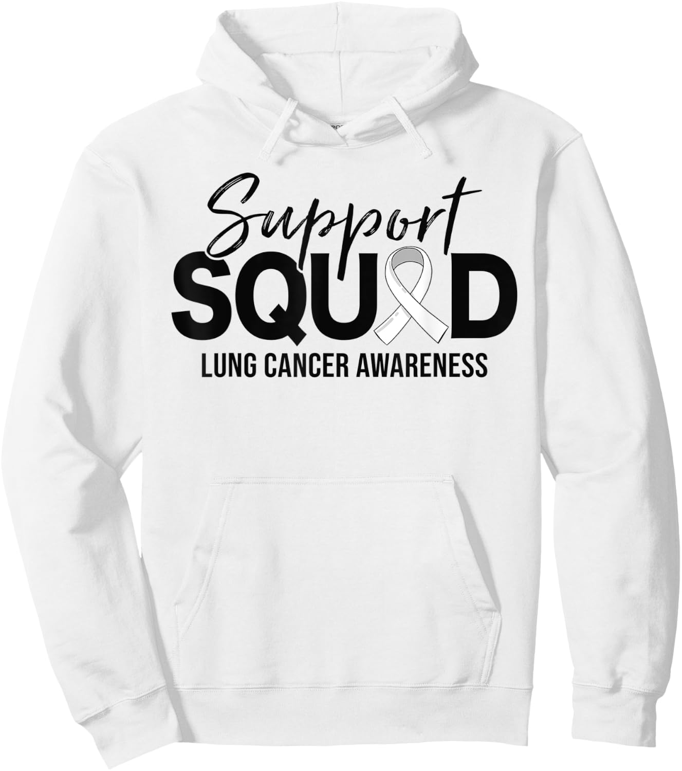 Support Squad Lung Cancer Awareness Support Hoodie - Hoodie | White