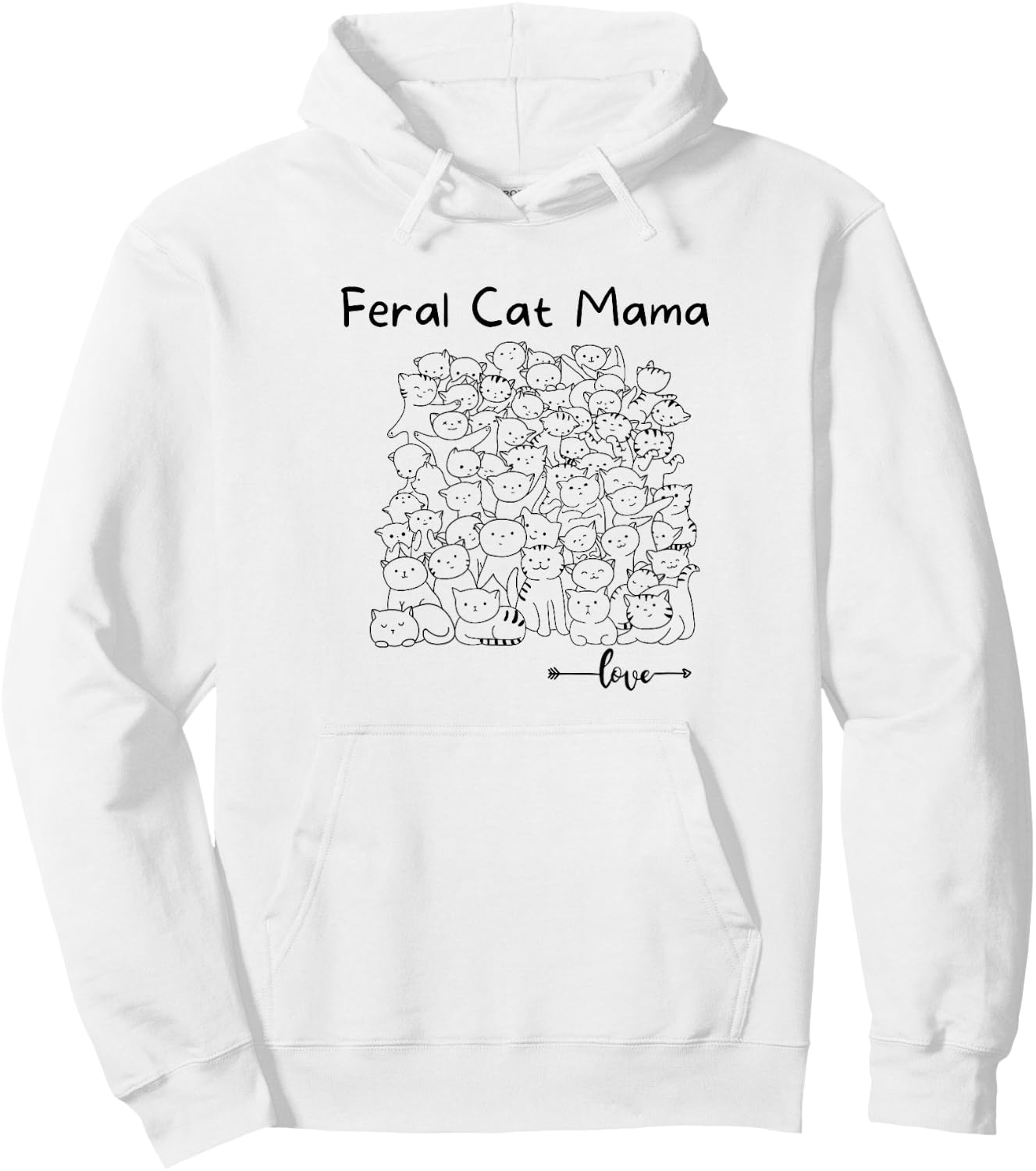 Feral Cat Mom Shirt for Cat Kittens Lovers Mothers Day Gift Hoodie - Hoodie | White