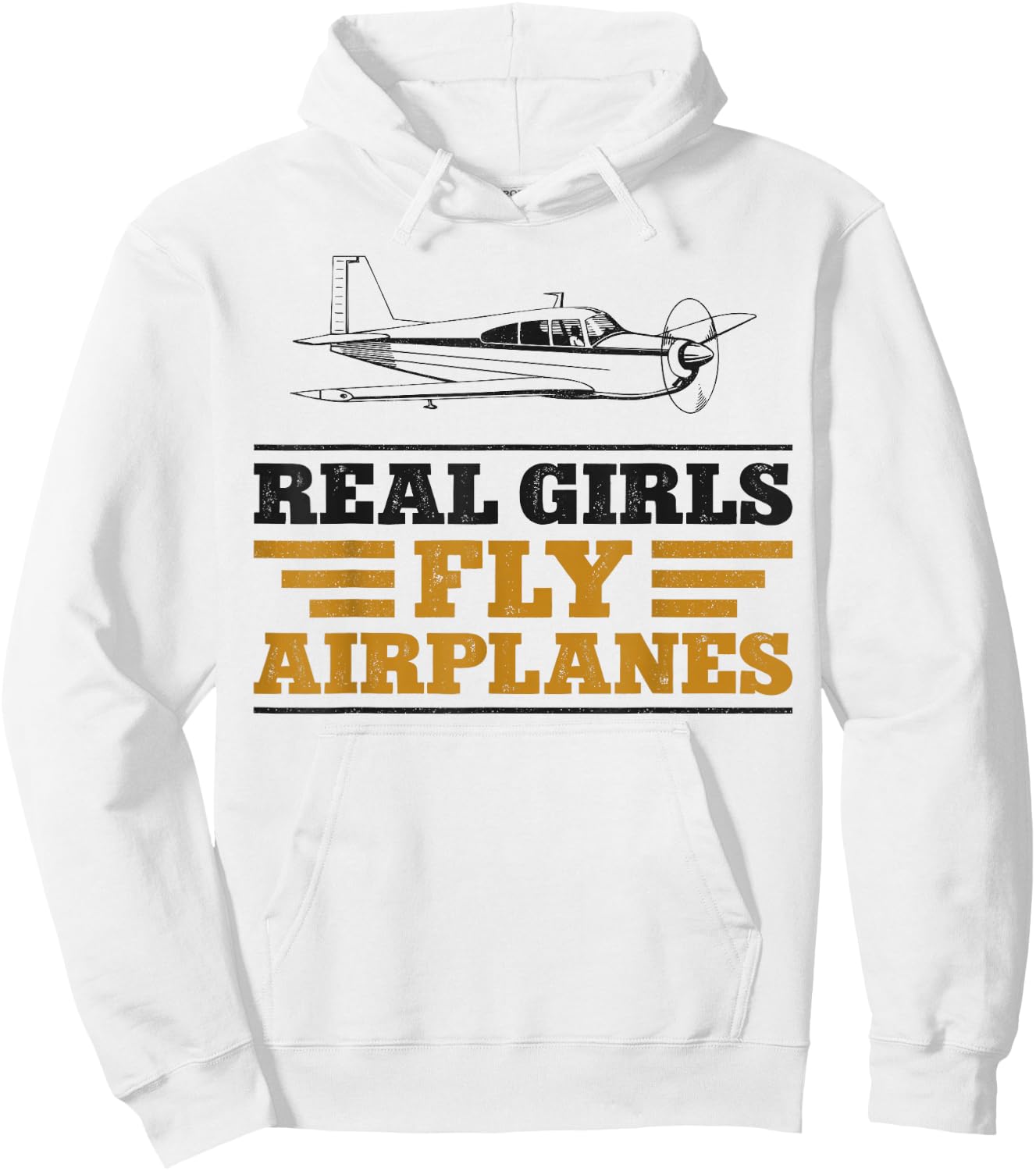 Airplane Pilot Girl Vintage Real Girls Fly Airplanes Hoodie - Hoodie | White