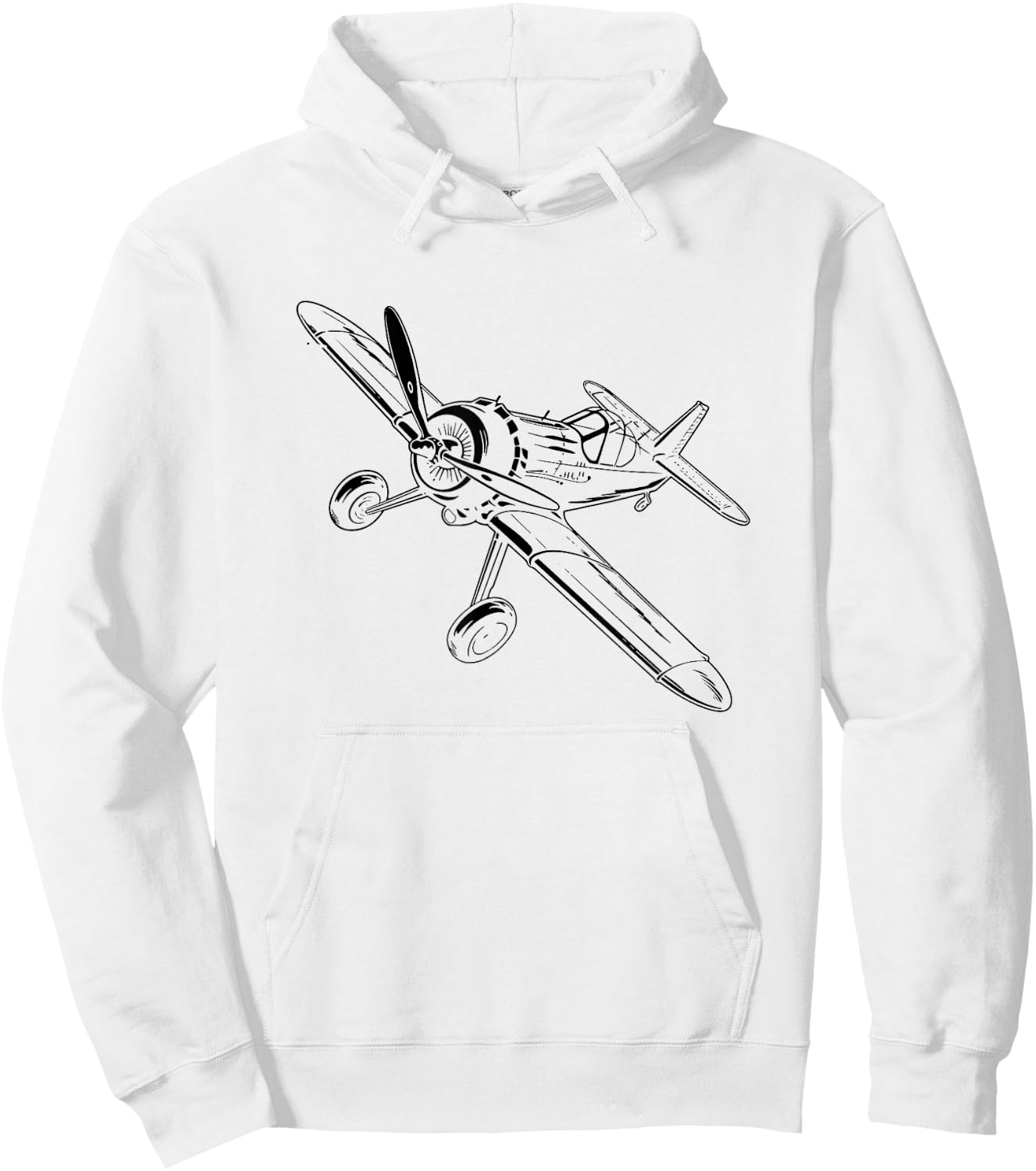 Propeller Aircraft Drawing Plane Lover Hoodie - Hoodie | White