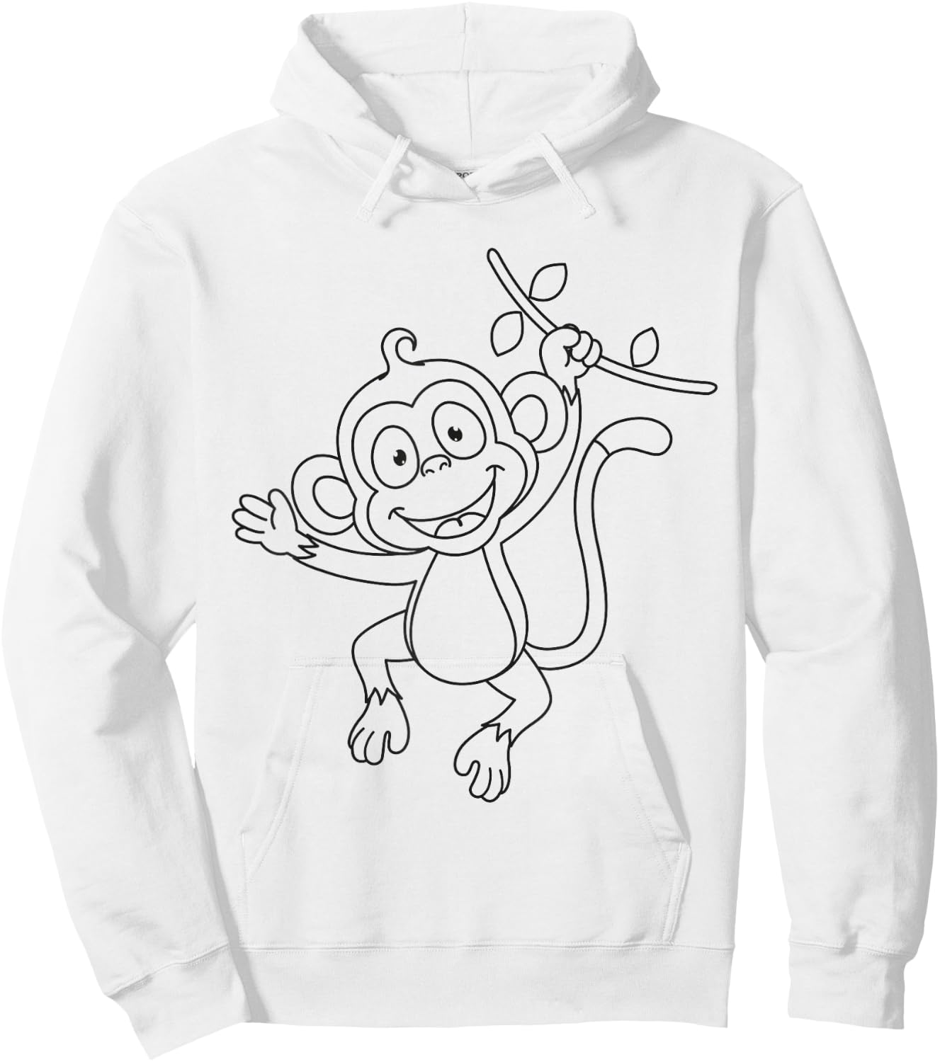 Cute monkey to paint and color in for children Hoodie - Hoodie | White